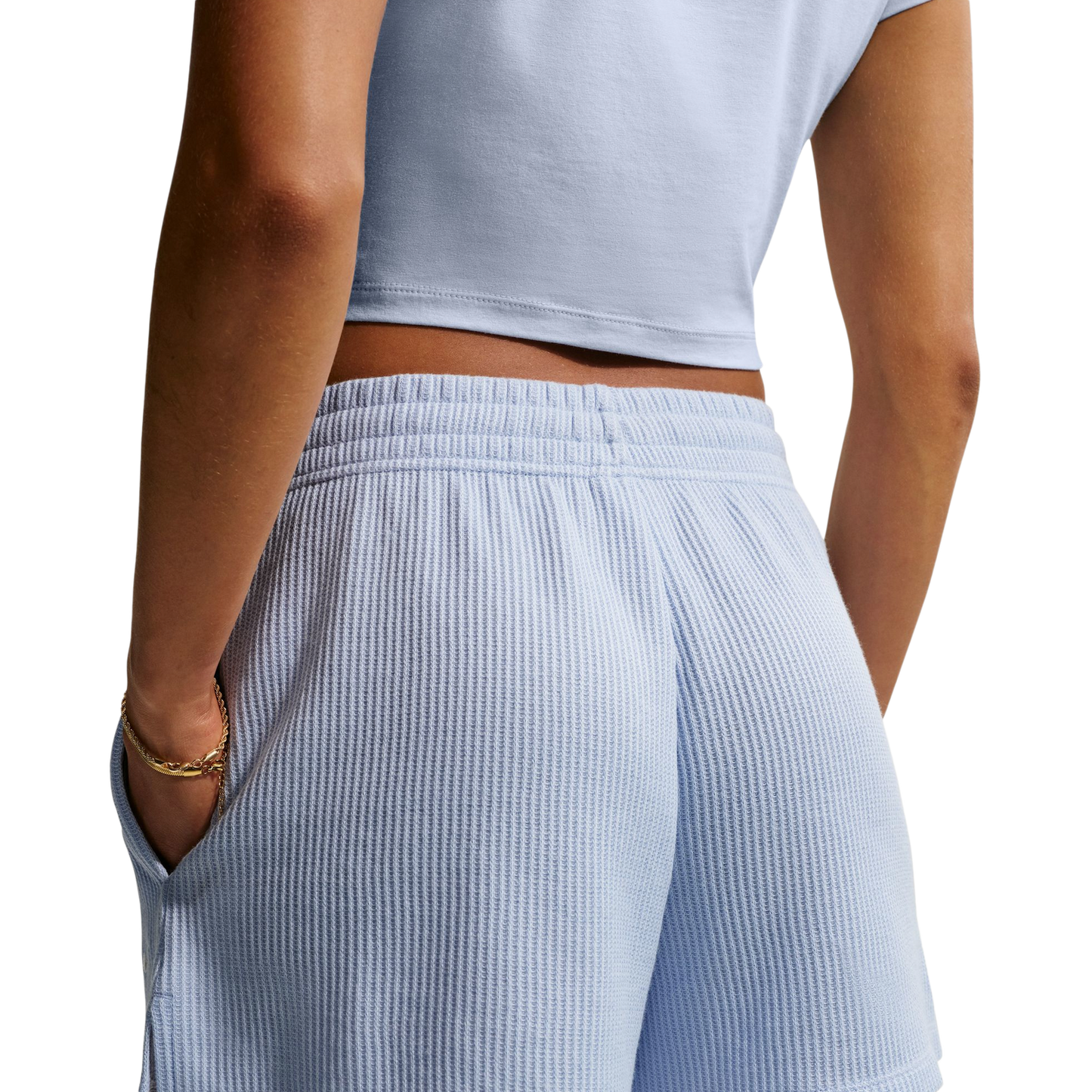 Nike NSW Chill Knit Waffle Shorts - Women's - Hydrogen Blue/Sail