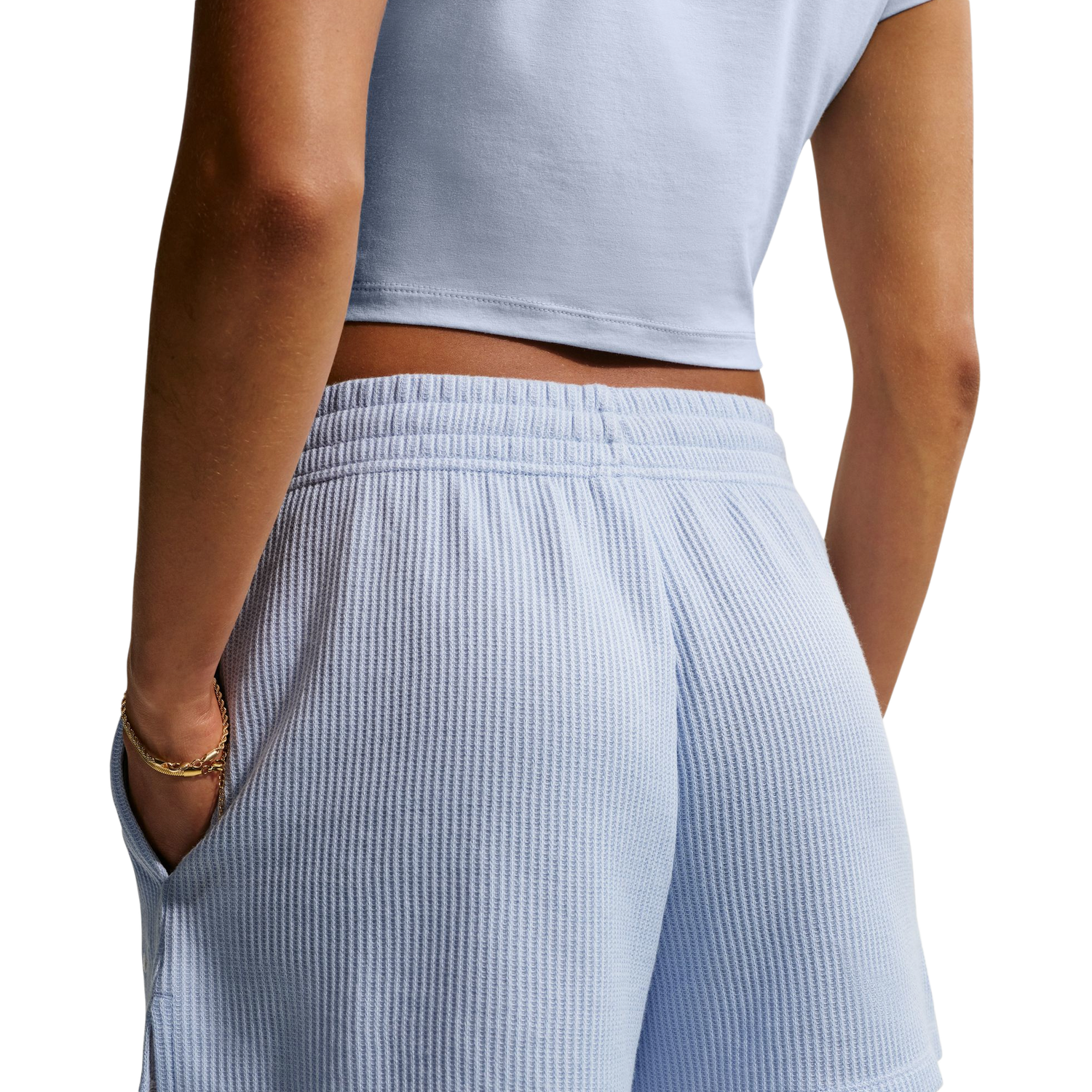Nike NSW Chill Knit Waffle Shorts - Women's - Hydrogen Blue/Sail