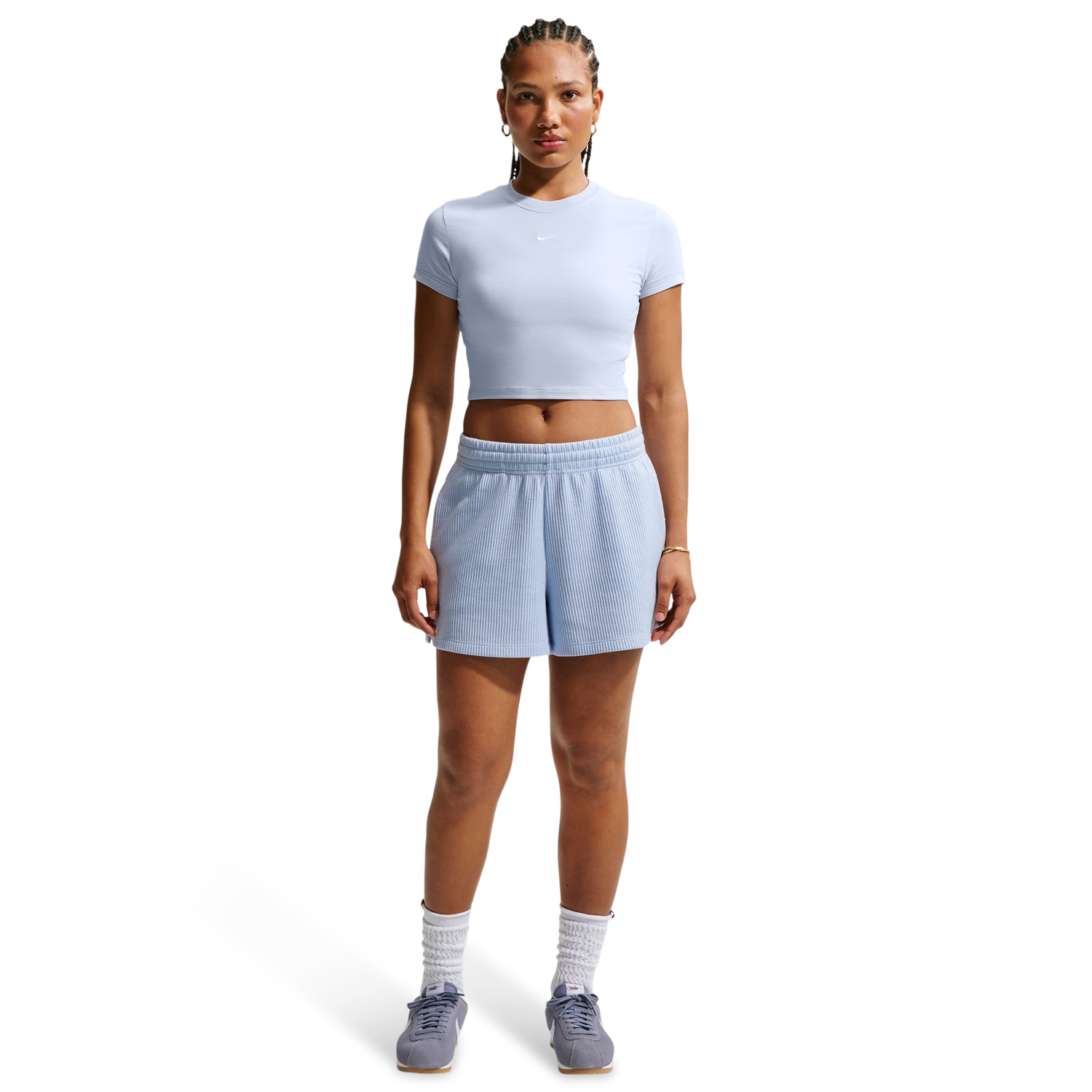 Nike NSW Chill Knit Waffle Shorts - Women's - Hydrogen Blue/Sail