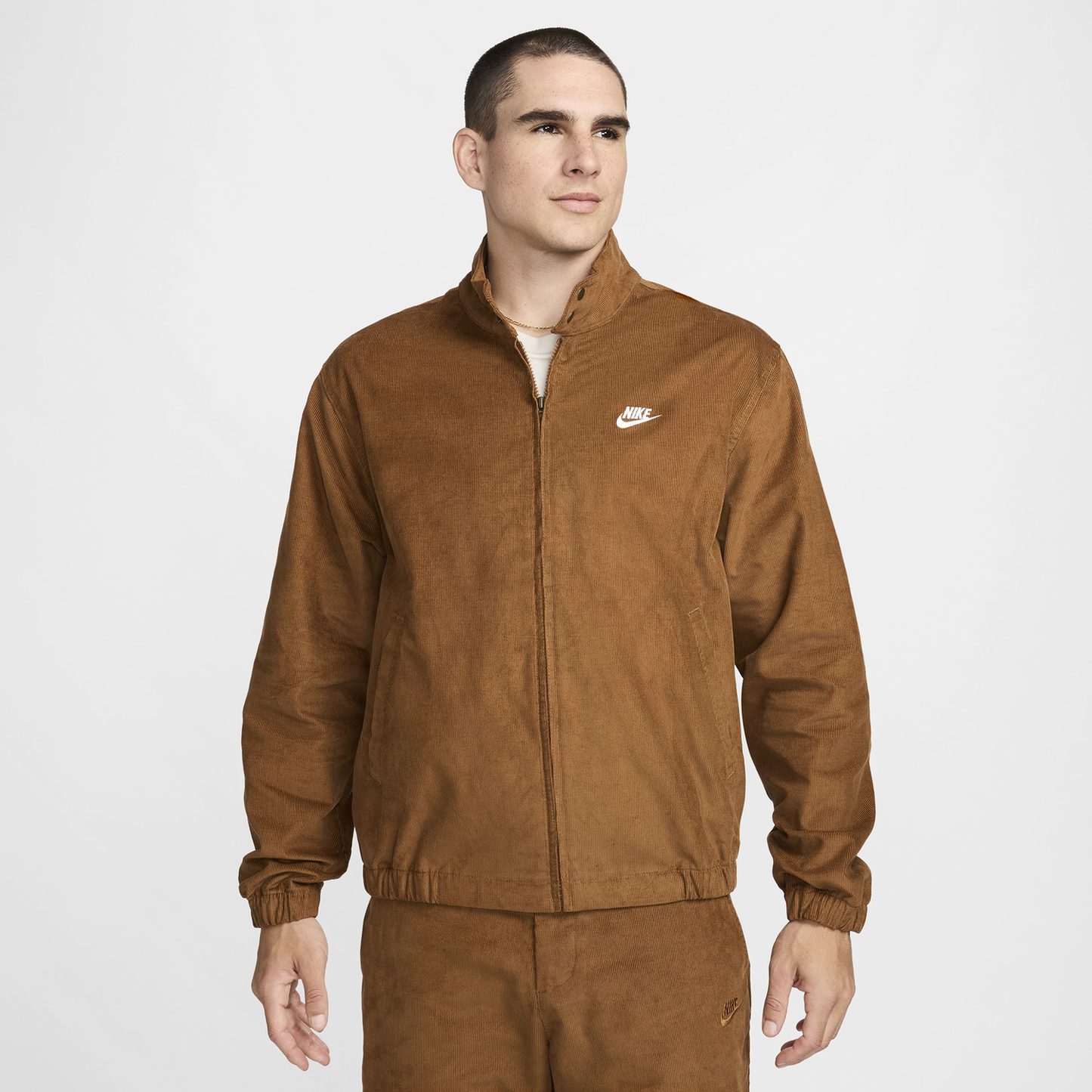 Nike Club Harrington Corduroy Jacket - Men's - Light British Tan/White