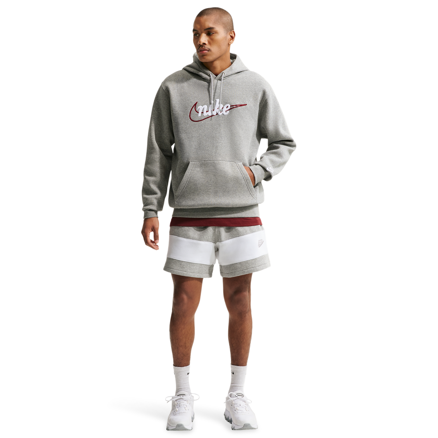 Nike Club BB Hoodie CTB - Men's - Lt Smoke Grey/White/Dk Grey Heather