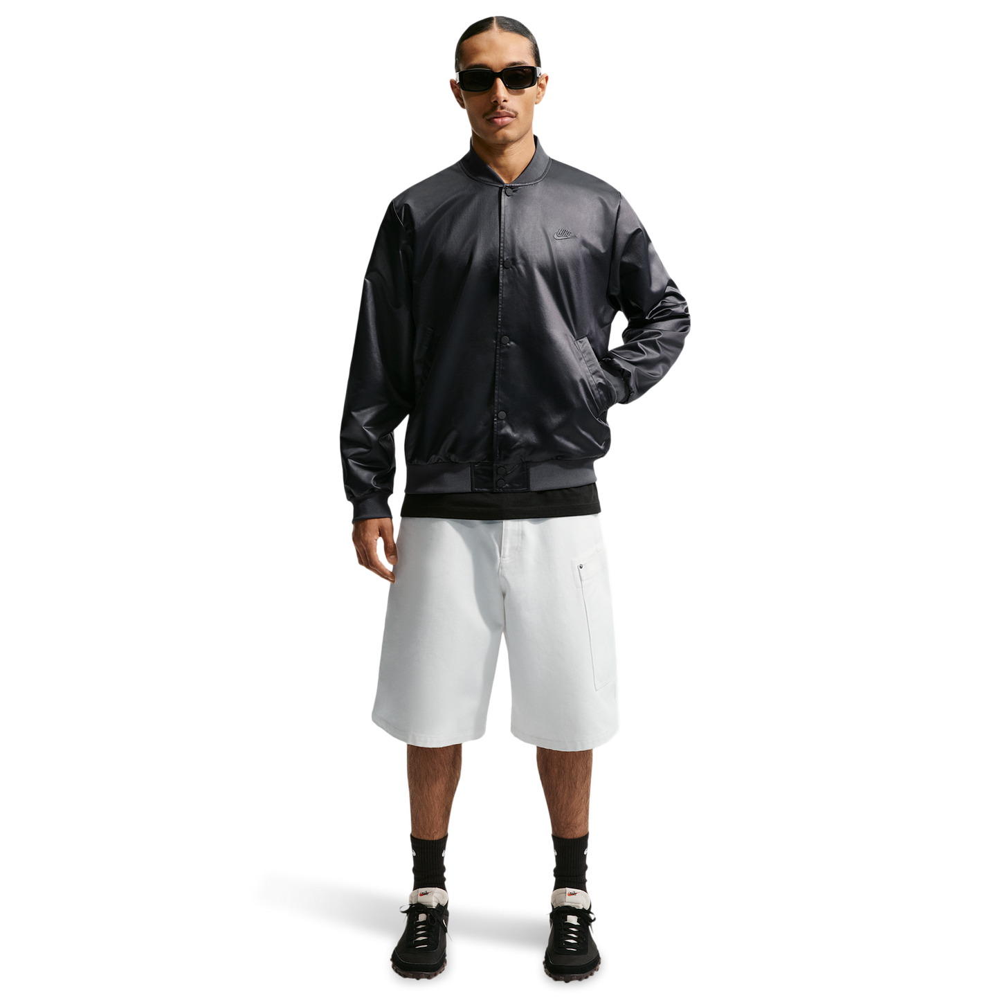 Nike Club Varsity Jacket - Men's - Black/Anthracite