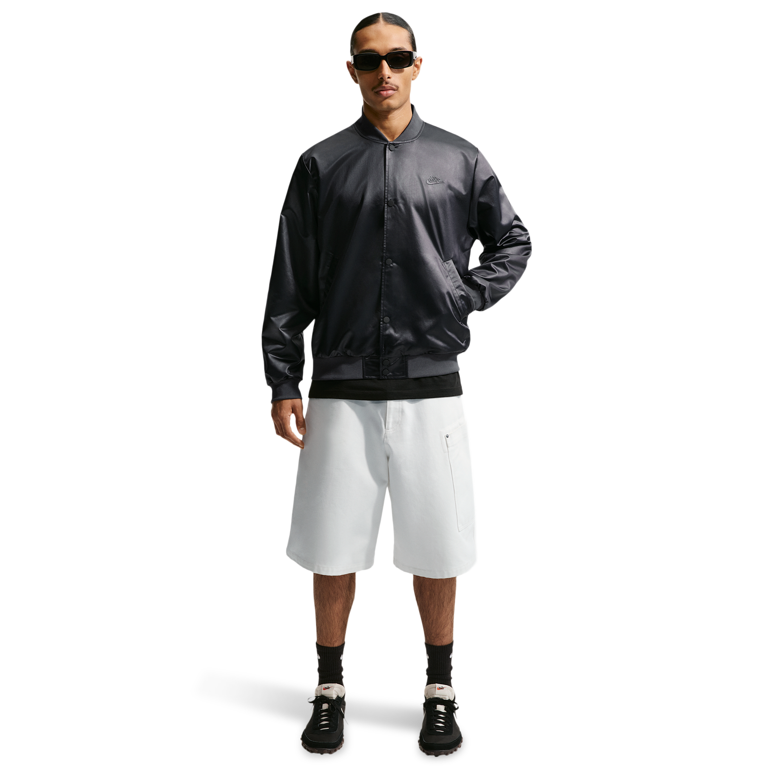Nike Club Varsity Jacket - Men's - Black/Anthracite