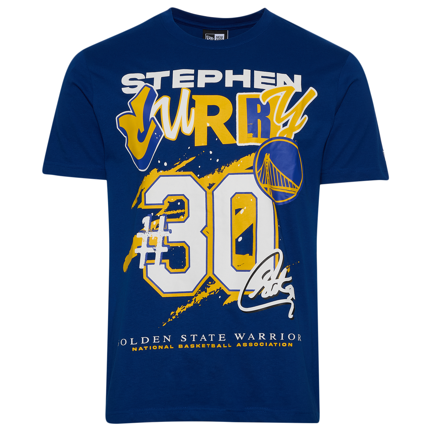 New Era Warriors Stephan Curry Oversize T-Shirt - Men's - Light Royal/Multi