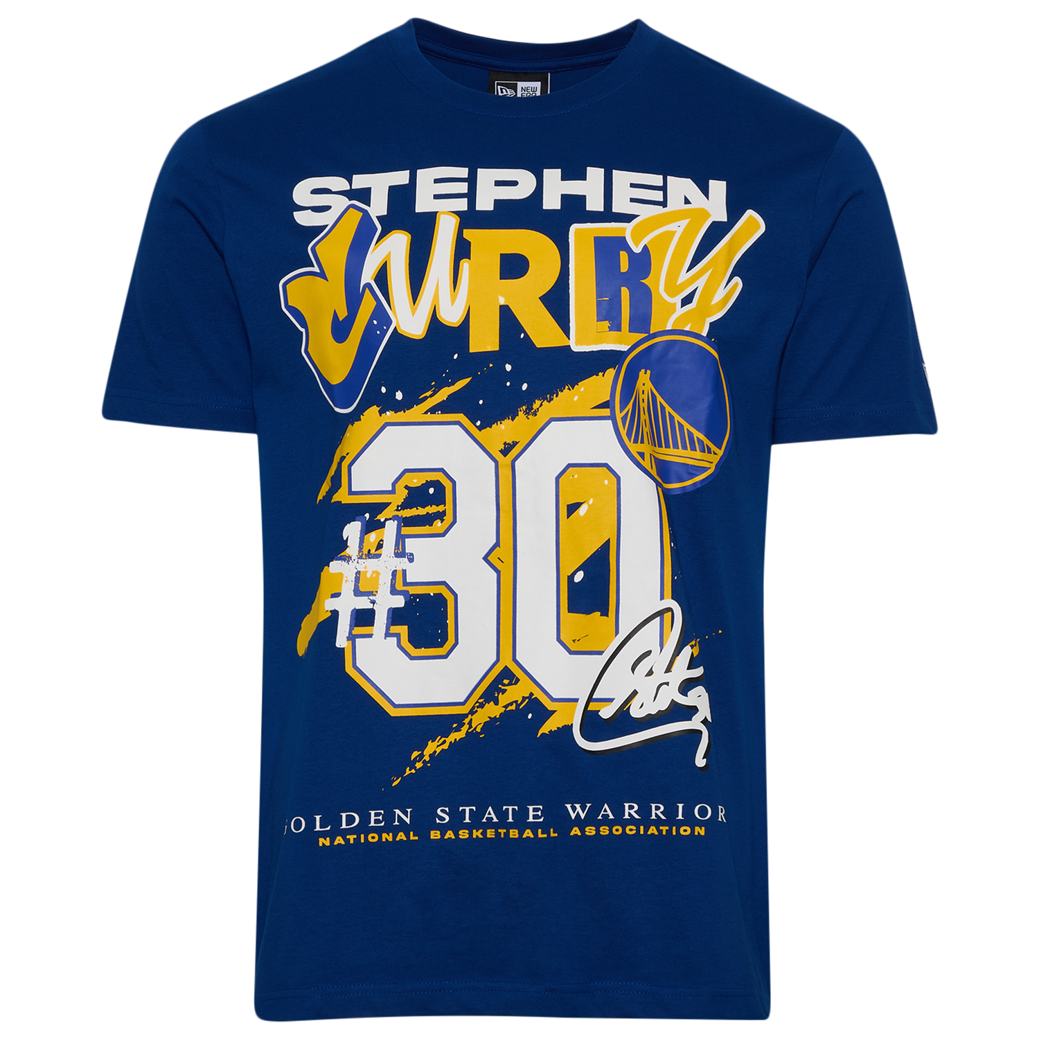 New Era Warriors Stephan Curry Oversize T-Shirt - Men's - Light Royal/Multi