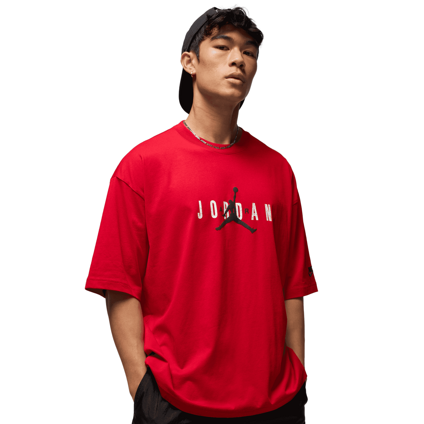 Jordan Brooklyn Air Oversized Crew - Men's - Black/Red