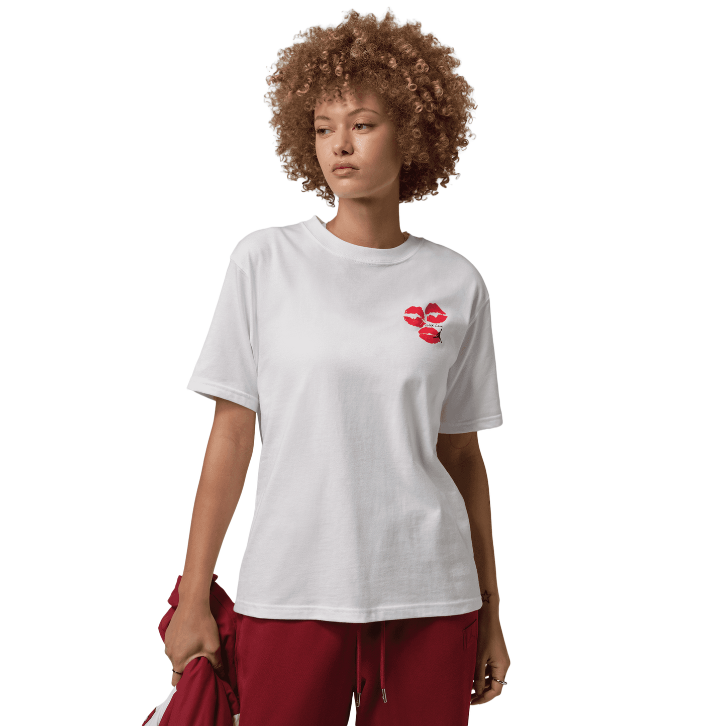 Jordan Flight Graphic KISS T-Shirt - Women's - White/Red