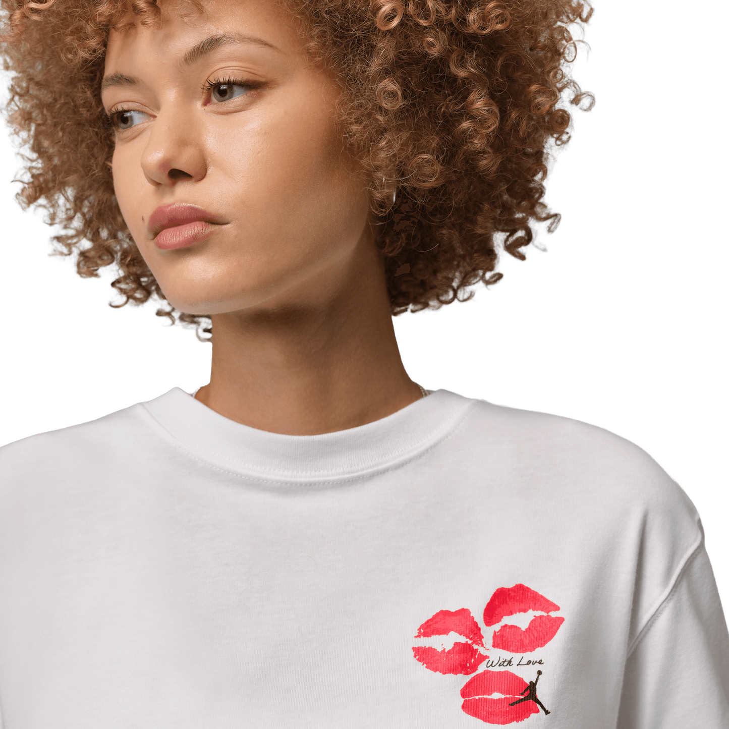 Jordan Flight Graphic KISS T-Shirt - Women's - White/Red