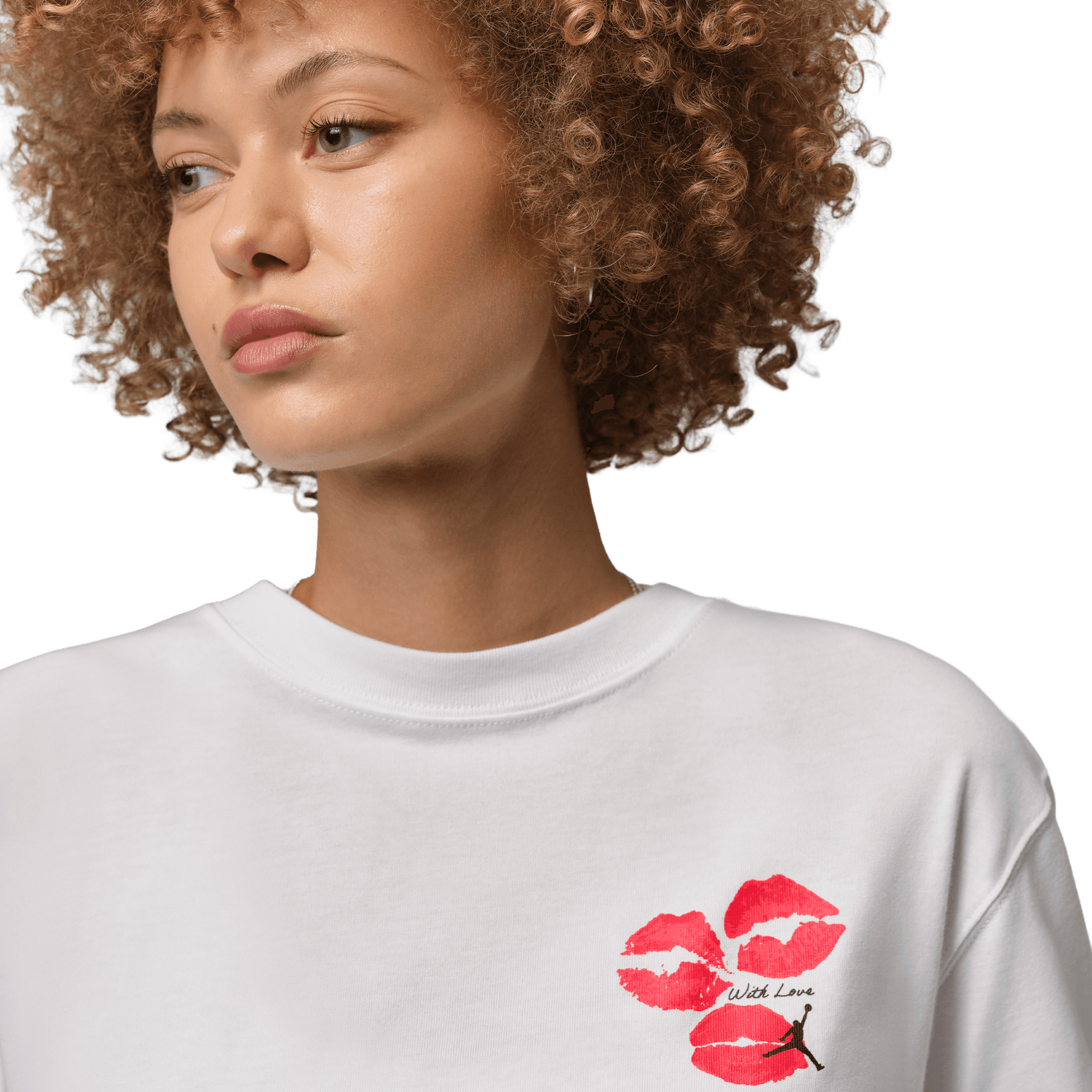 Jordan Flight Graphic KISS T-Shirt - Women's - White/Red