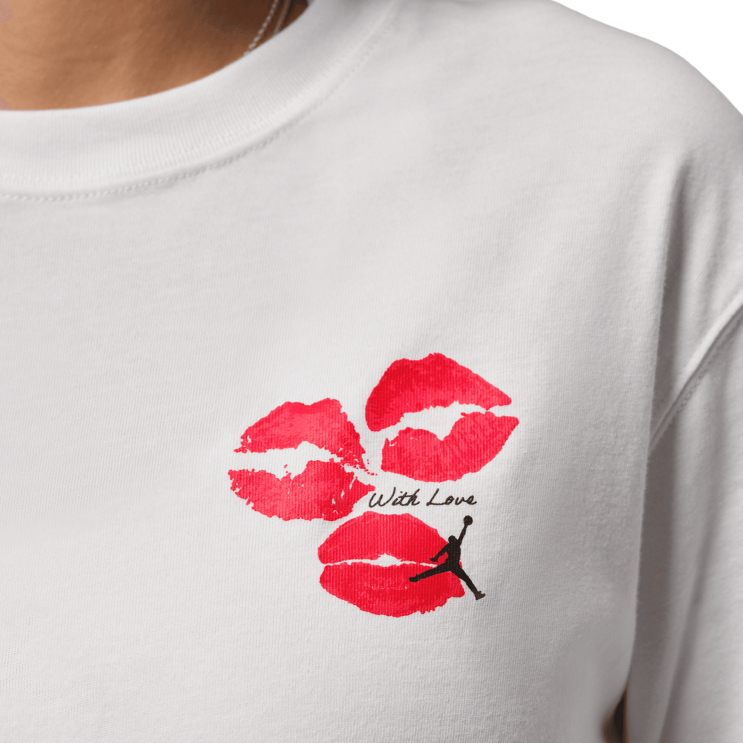 Jordan Flight Graphic KISS T-Shirt - Women's - White/Red