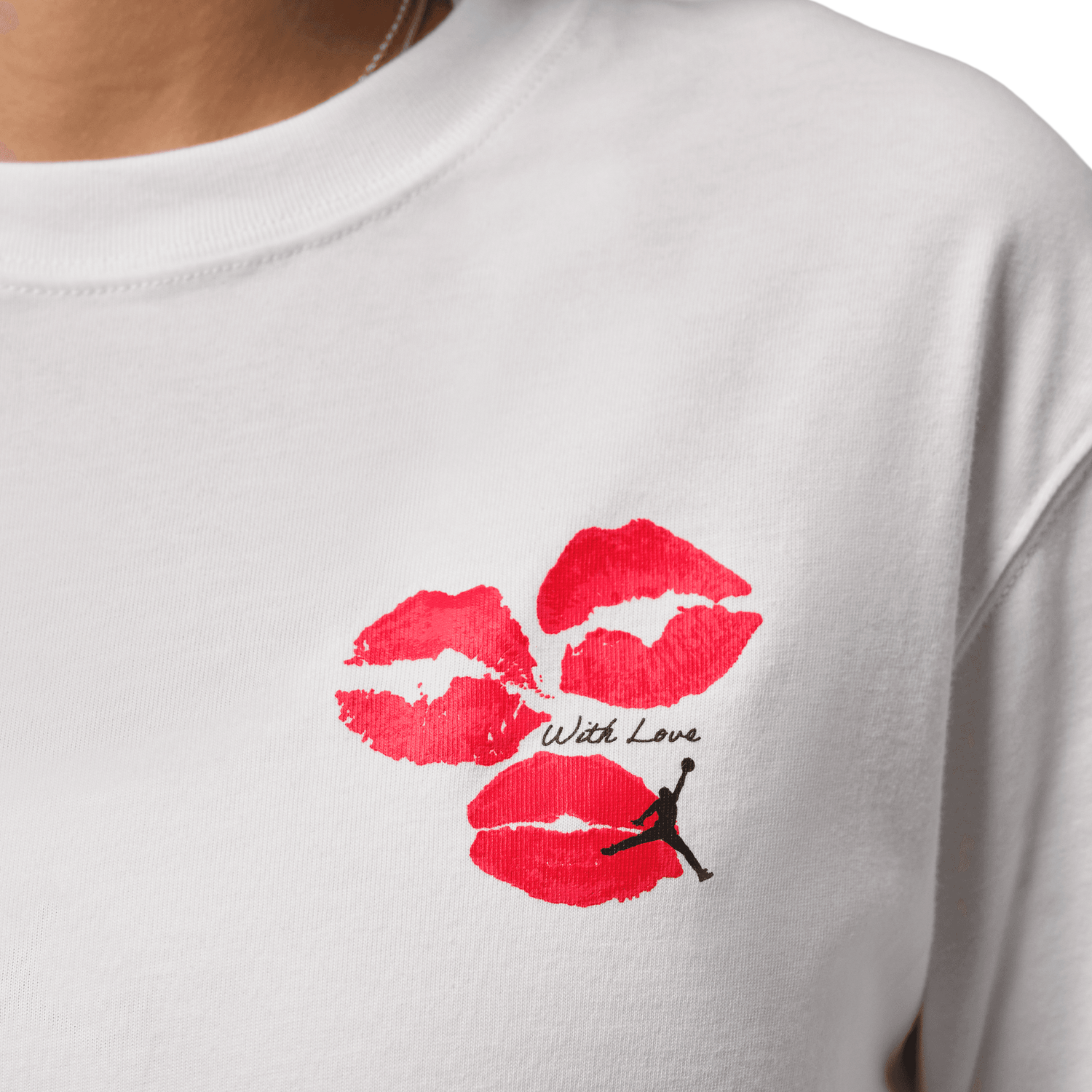 Jordan Flight Graphic KISS T-Shirt - Women's - White/Red