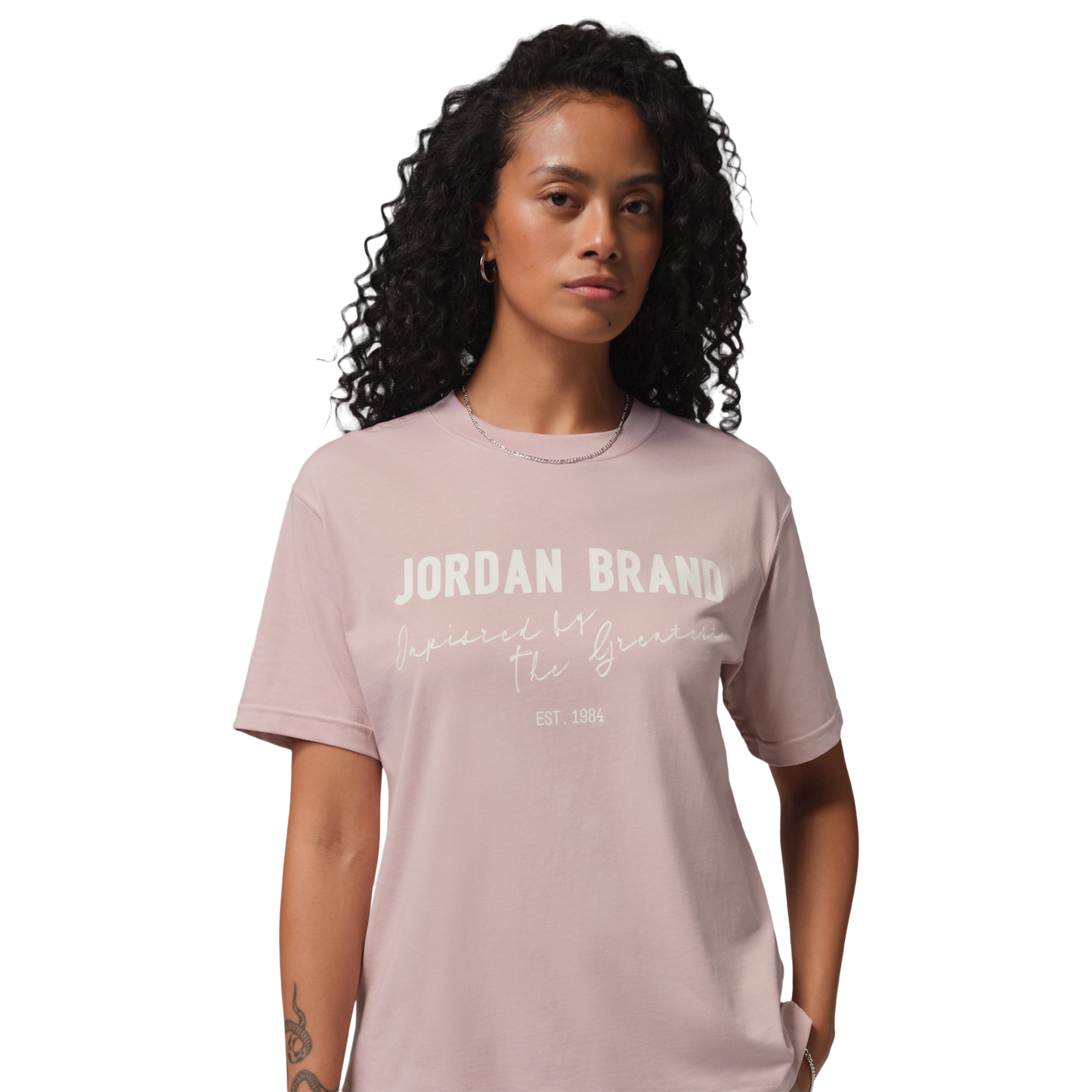 Jordan Brooklyn GF GFX Tee - Women's - Sail/Particle Rose