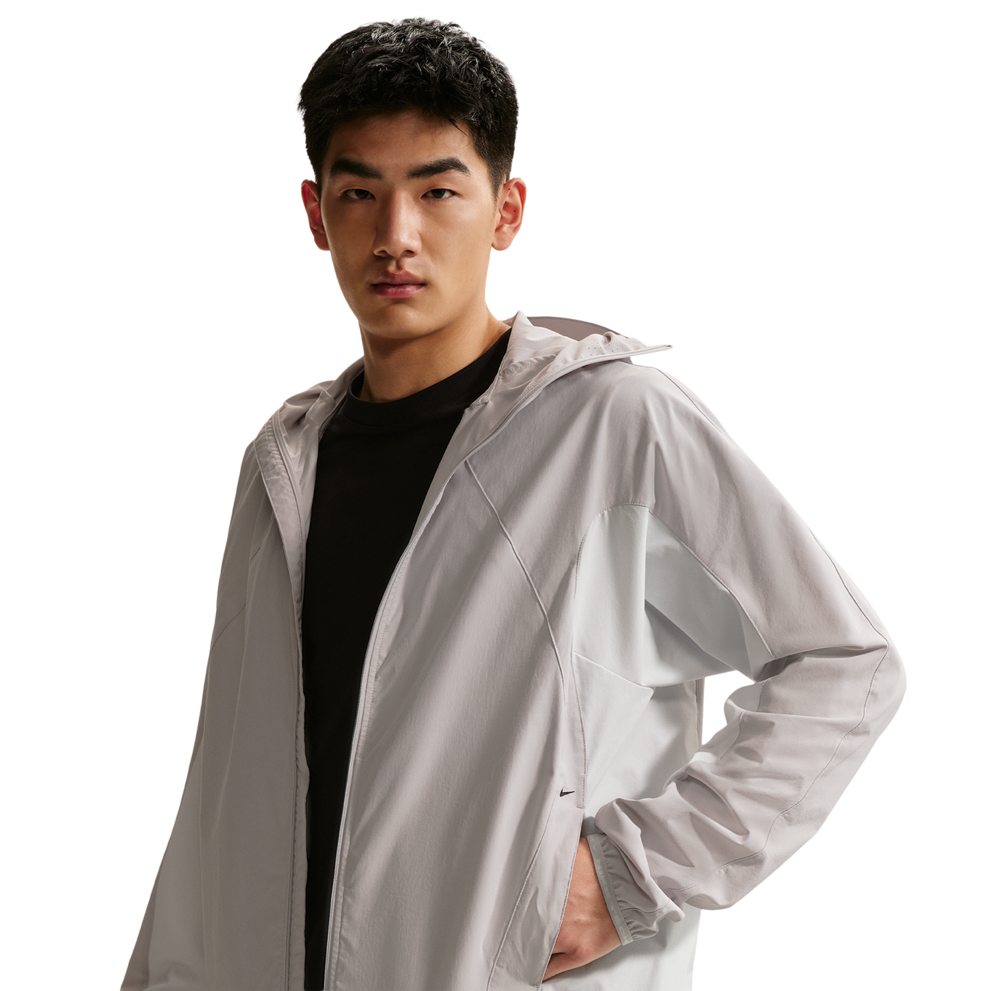 Nike Dri-Fit Tech Helios Sun Long Sleeve - Men's - Off White/Black/Grey Fog