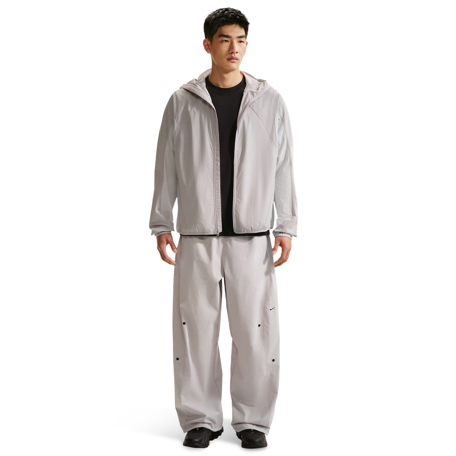 Nike Dri-Fit Tech Helios Sun Long Sleeve - Men's - Off White/Black/Grey Fog