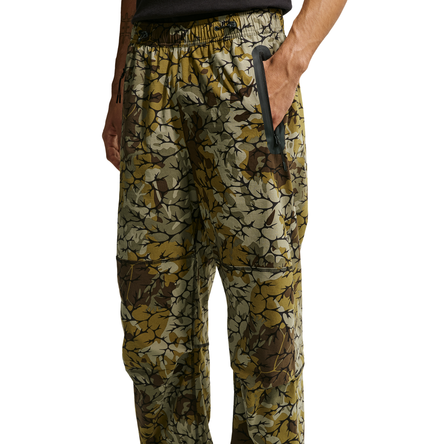 Nike Dri-FIT Tech Woven AOP Pants - Men's - Olive Flak/Black