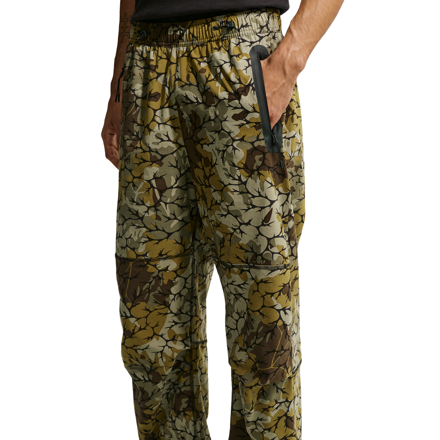 Nike Dri-FIT Tech Woven AOP Pants - Men's - Olive Flak/Black