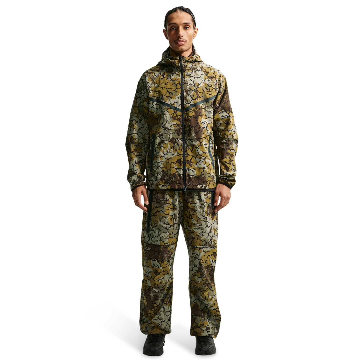 Nike Dri-FIT Tech Woven AOP Pants - Men's - Olive Flak/Black