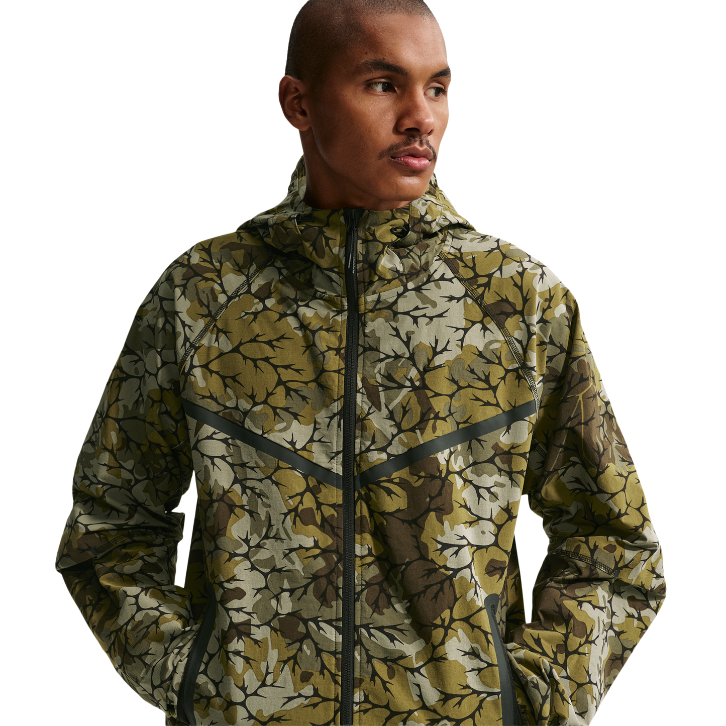 Nike Dri-FIT Tech Woven AOP Full-Zip - Men's - Olive Flak/Black