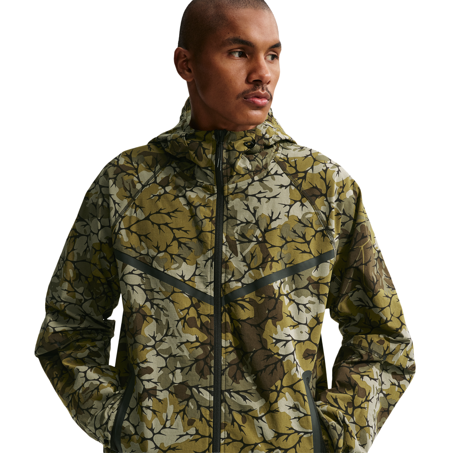 Nike Dri-FIT Tech Woven AOP Full-Zip - Men's - Olive Flak/Black