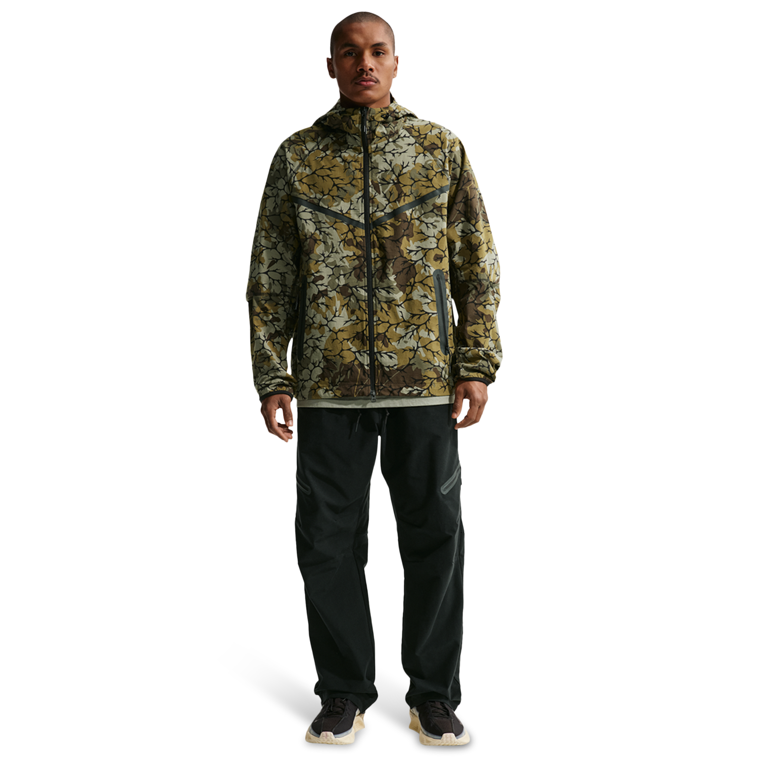 Nike Dri-FIT Tech Woven AOP Full-Zip - Men's - Olive Flak/Black