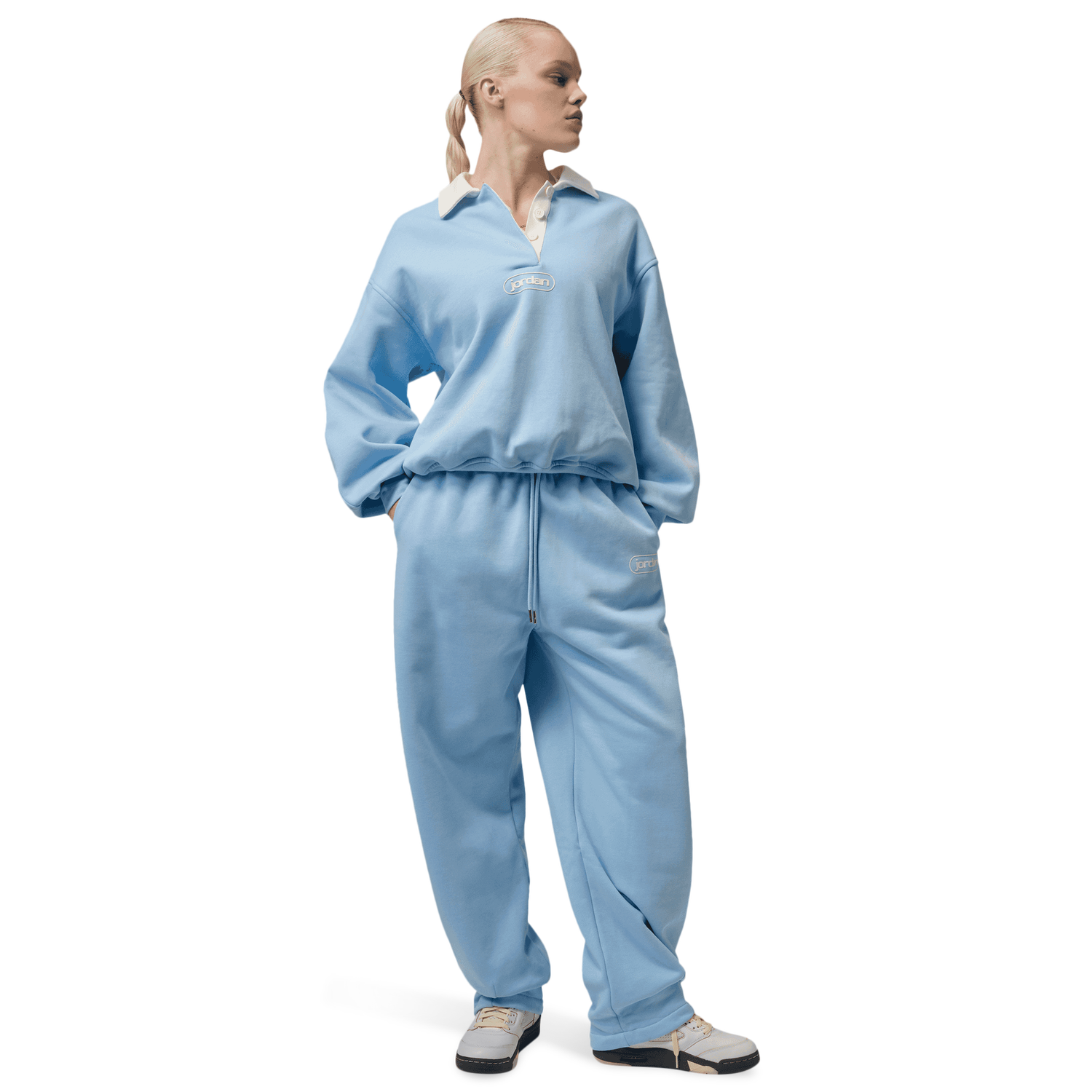 Jordan Flight Fleece Baggy Pants - Women's - Sail/Psychic Blue