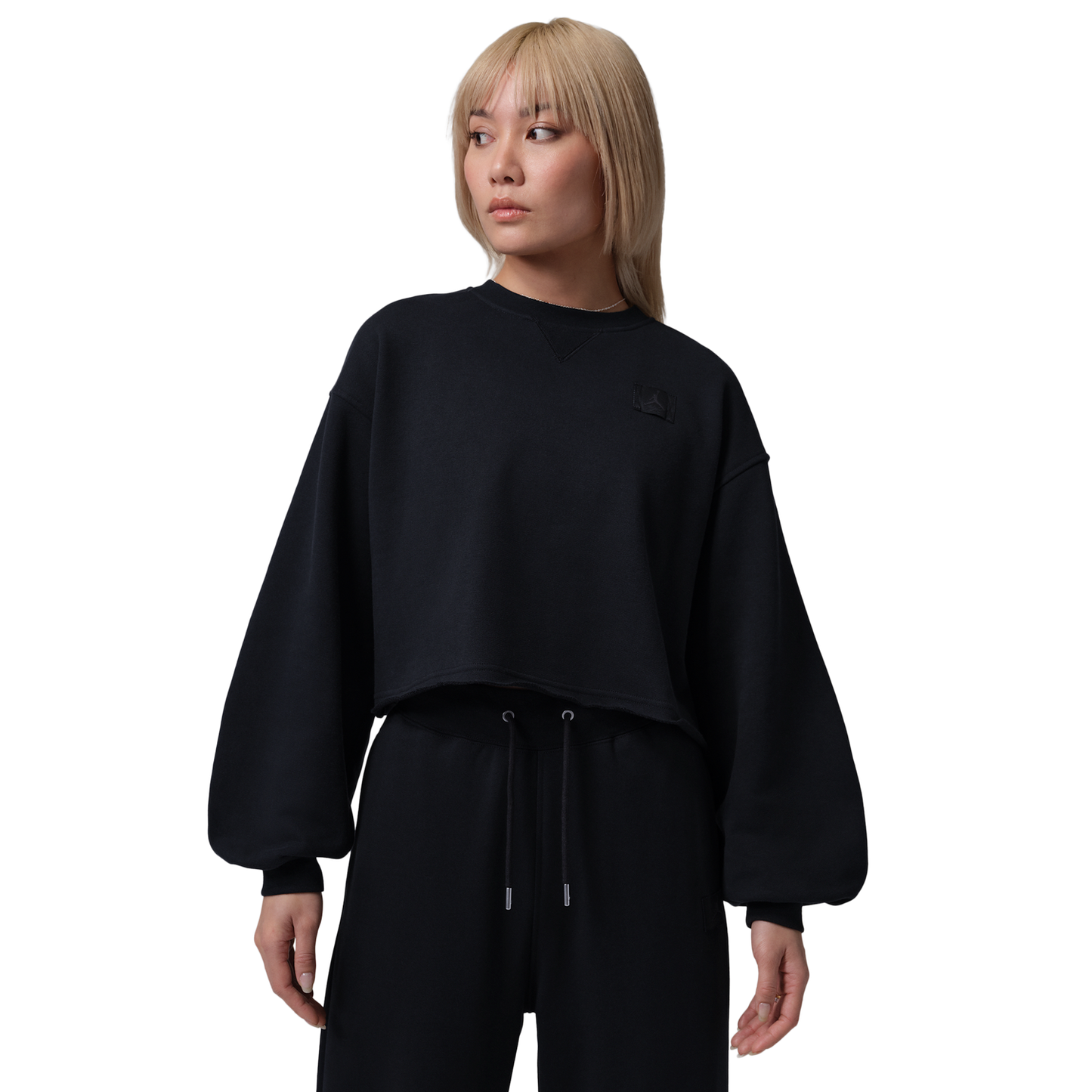 Jordan FLIGHT FLEECE CROP - Women's - Black/Dk Smoke Grey
