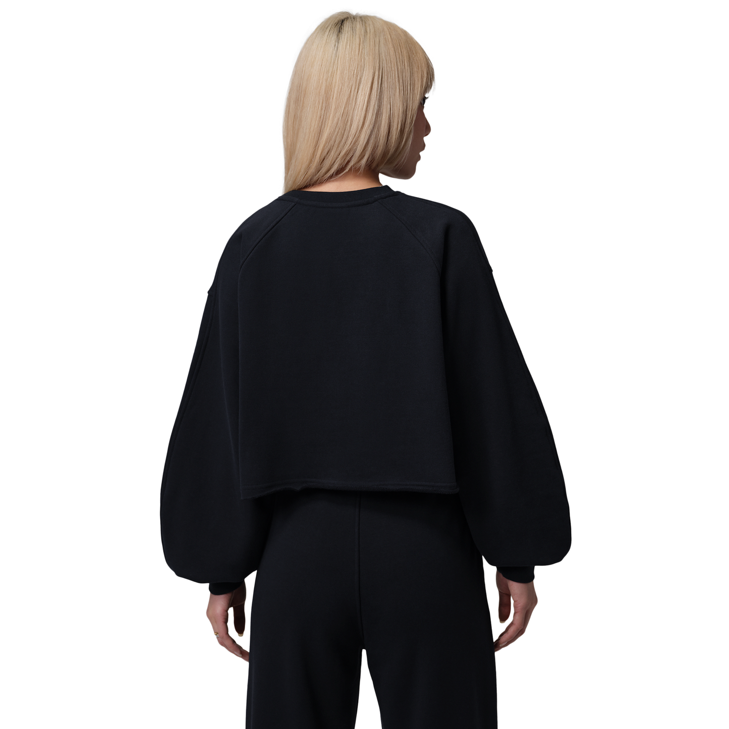 Jordan FLIGHT FLEECE CROP - Women's - Black/Dk Smoke Grey