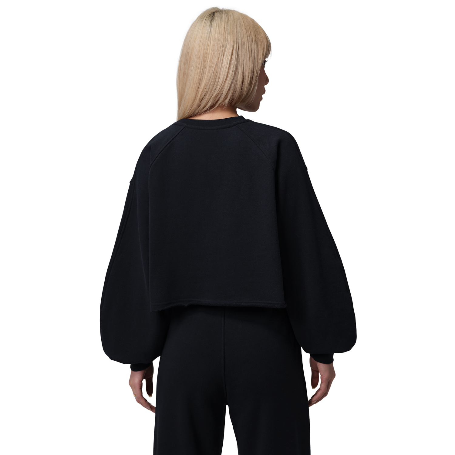 Jordan FLIGHT FLEECE CROP - Women's - Black/Dk Smoke Grey