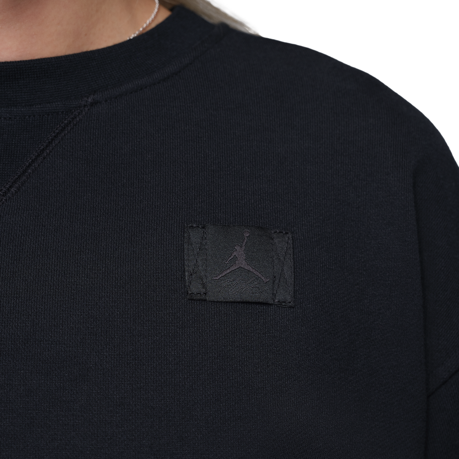 Jordan FLIGHT FLEECE CROP - Women's - Black/Dk Smoke Grey