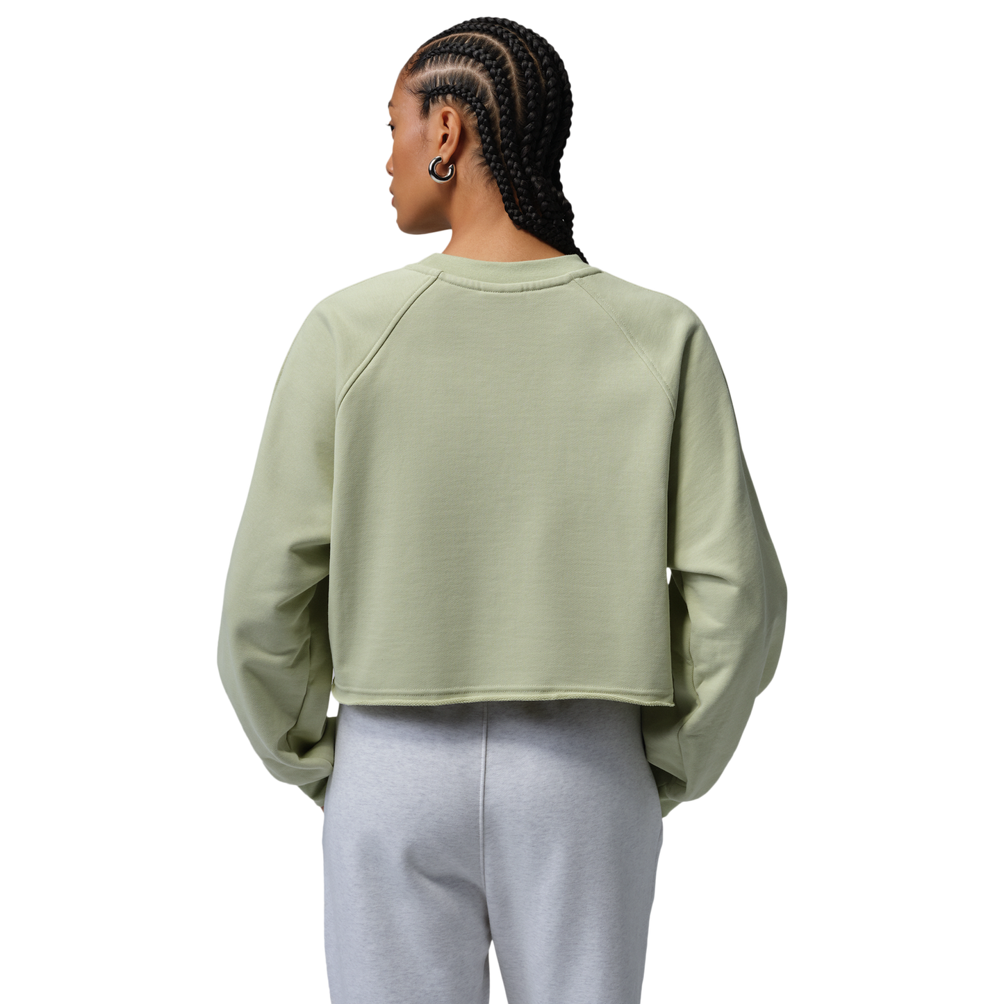 Jordan FLIGHT FLEECE CROP - Women's - Olive Aura/Lawn