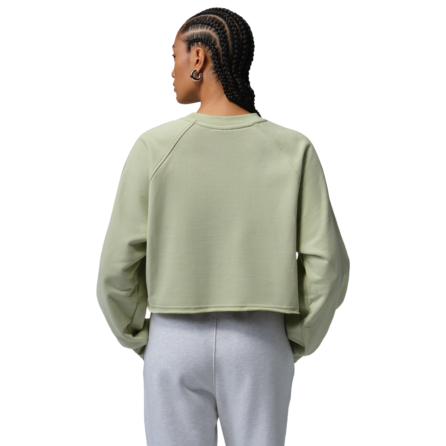 Jordan FLIGHT FLEECE CROP - Women's - Olive Aura/Lawn