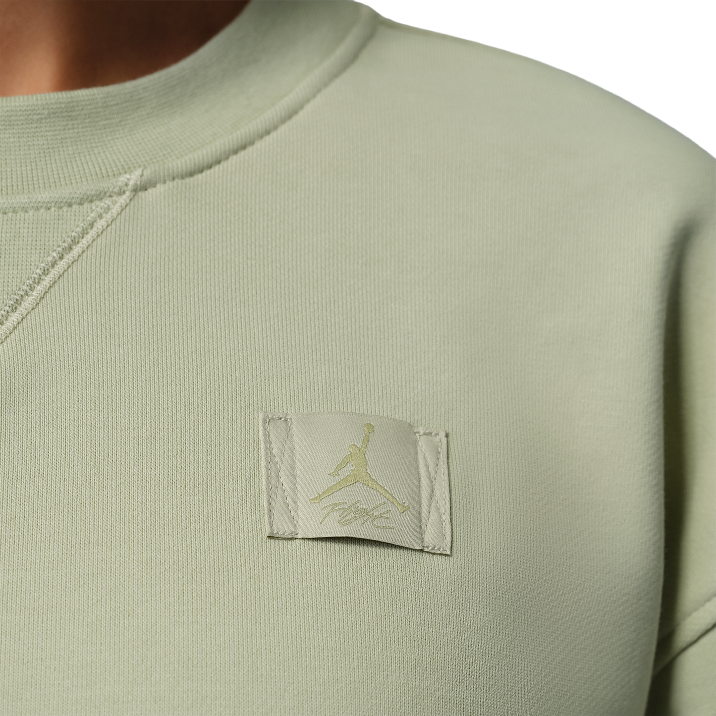 Jordan FLIGHT FLEECE CROP - Women's - Olive Aura/Lawn