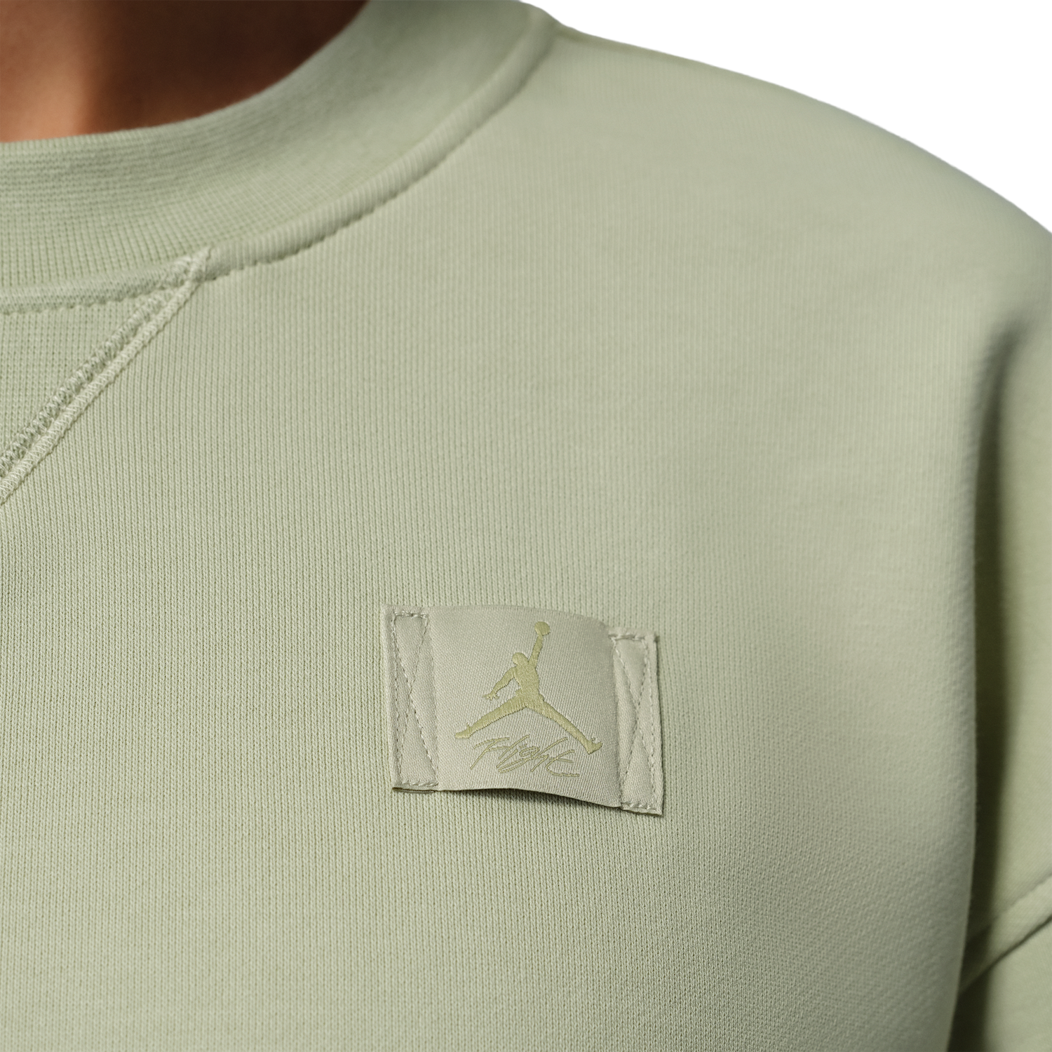 Jordan FLIGHT FLEECE CROP - Women's - Olive Aura/Lawn