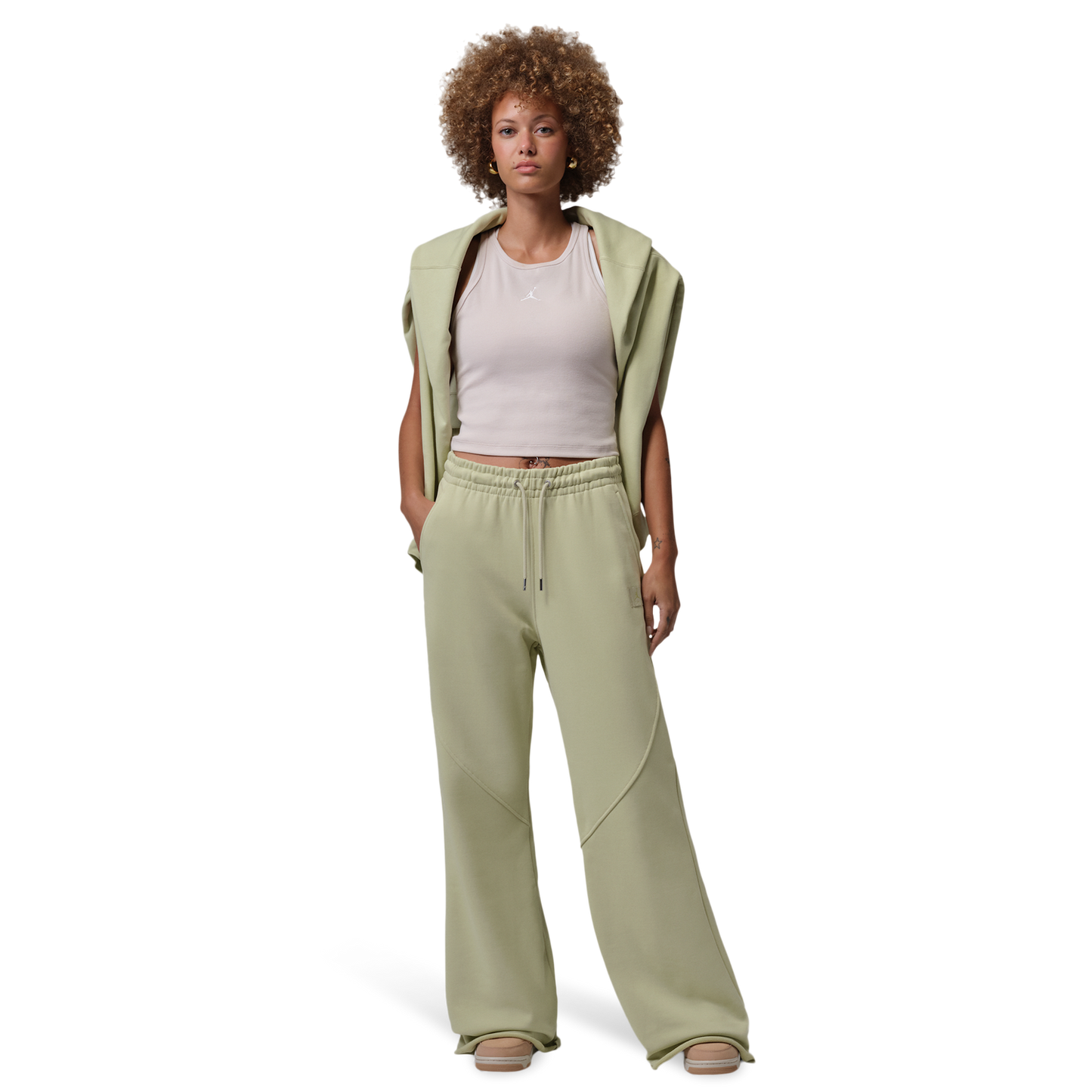 Jordan Flight Fleece FLR Pants - Women's - Lawn/Olive Aura