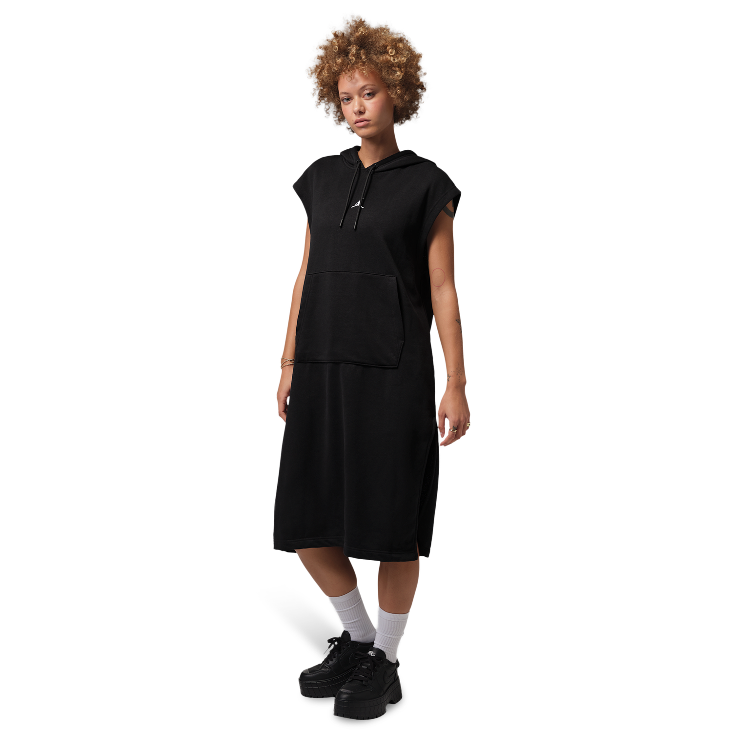 Jordan Brooklyn Fleece Crew Hooded Dress - Women's - Black/White