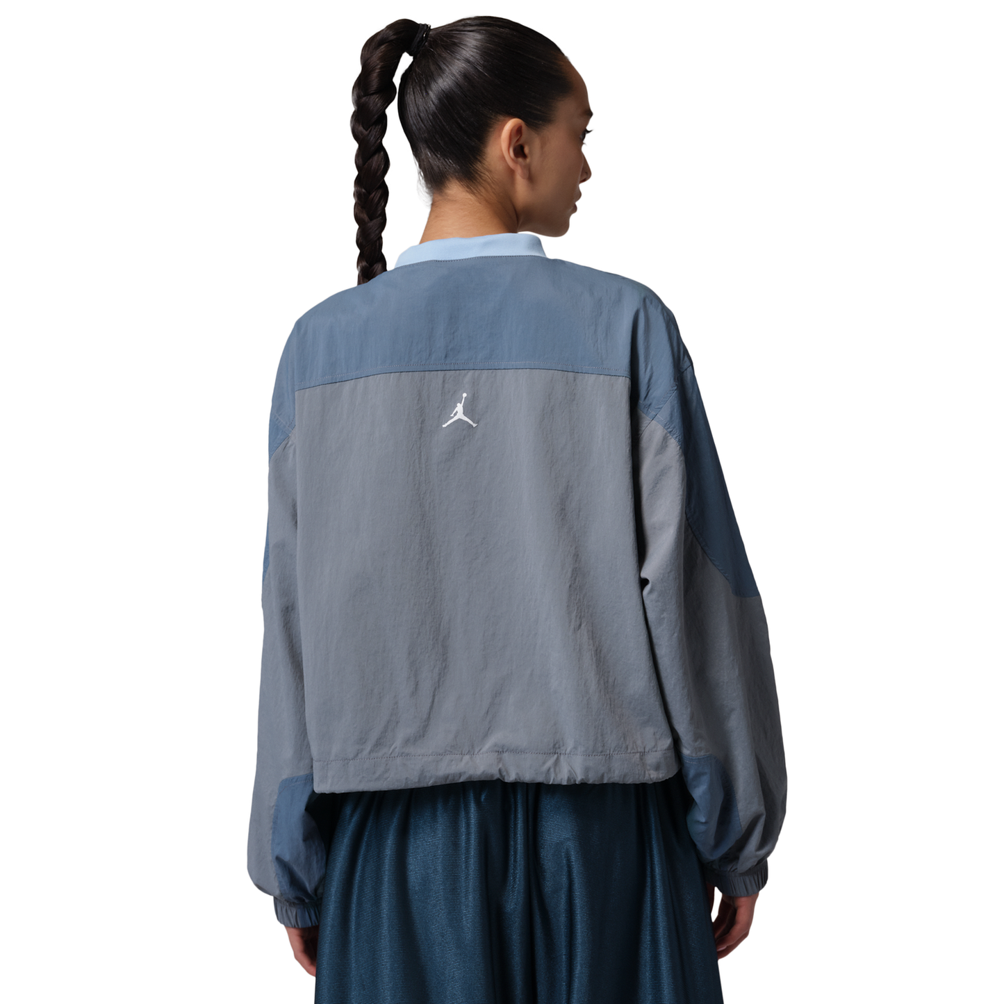 Jordan Brooklyn Woven Long Sleeve Graphic T-Shirt - Women's - Psychic Blue/White