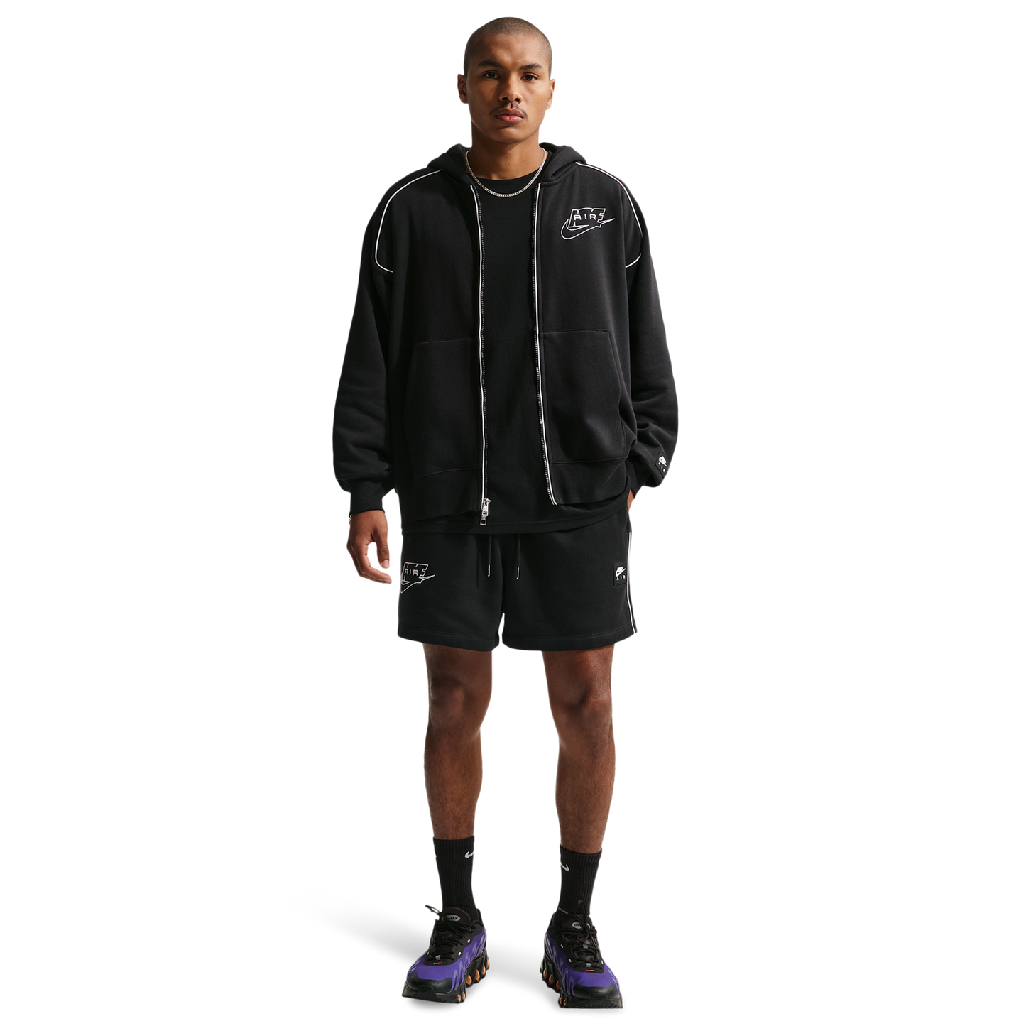 Nike Air BB Fleece Short - Men's - Black/White/White
