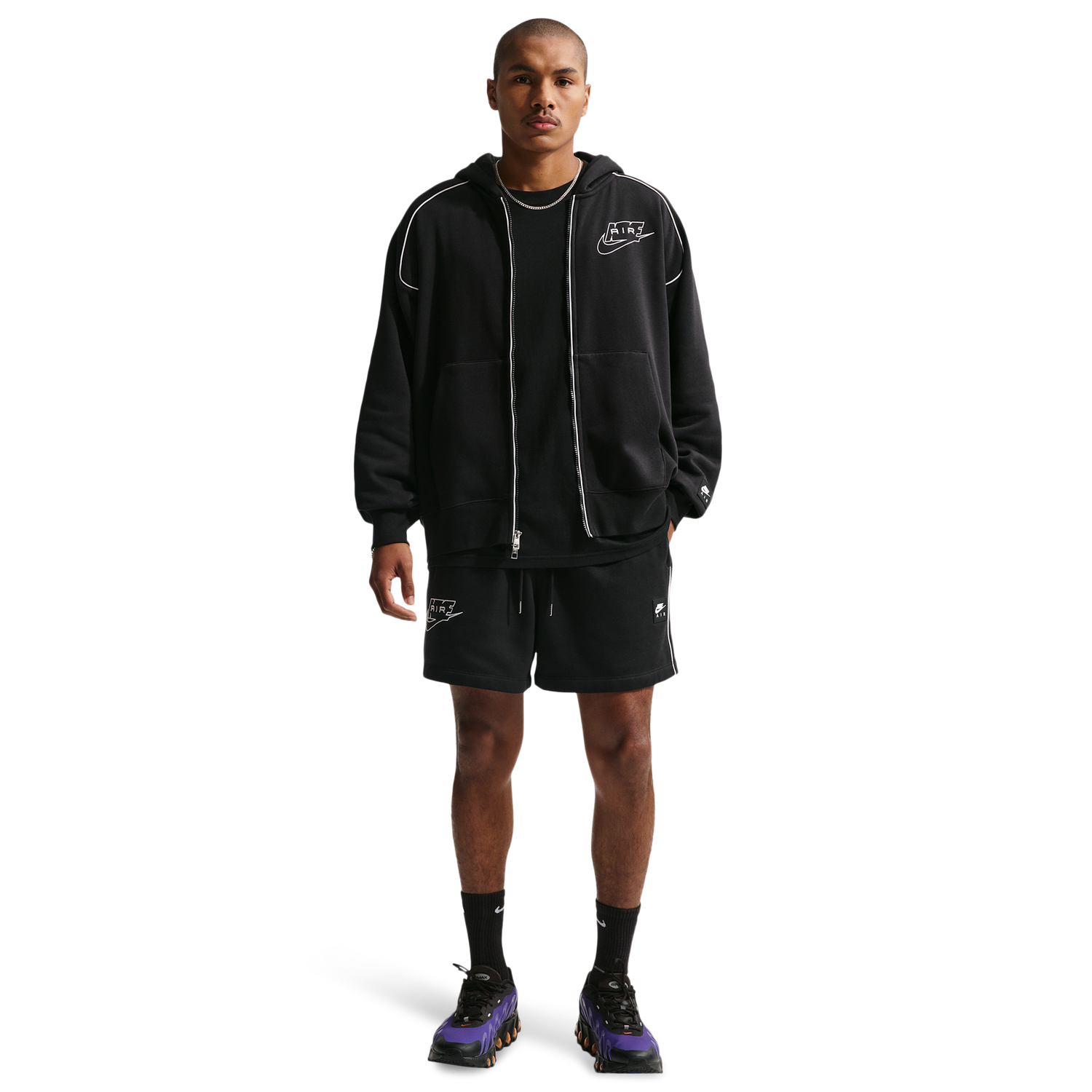 Nike Air BB Fleece Short - Men's - Black/White/White