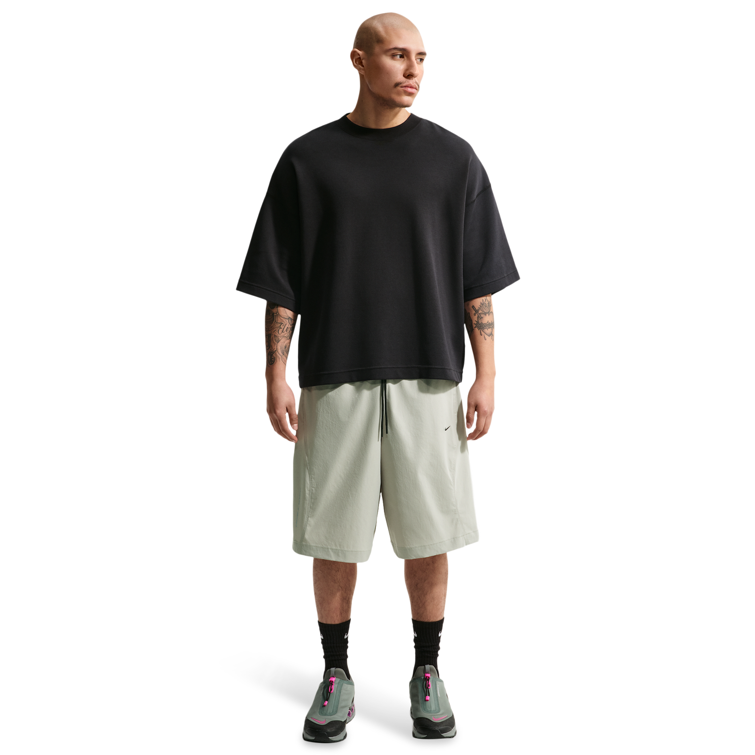 Nike Drifit Tech Helios Sun Short - Men's - Black/Spruce Fog