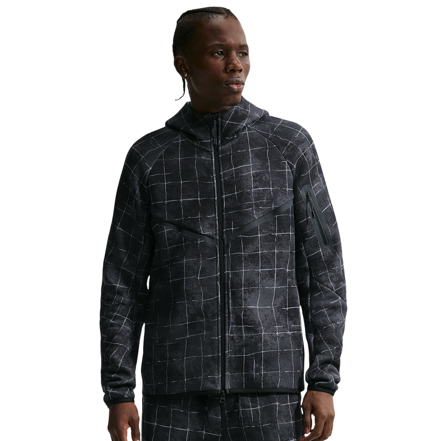 Nike Tech Fleece Full Zip Windrunner Jacket - Men's - Black/Iron Grey