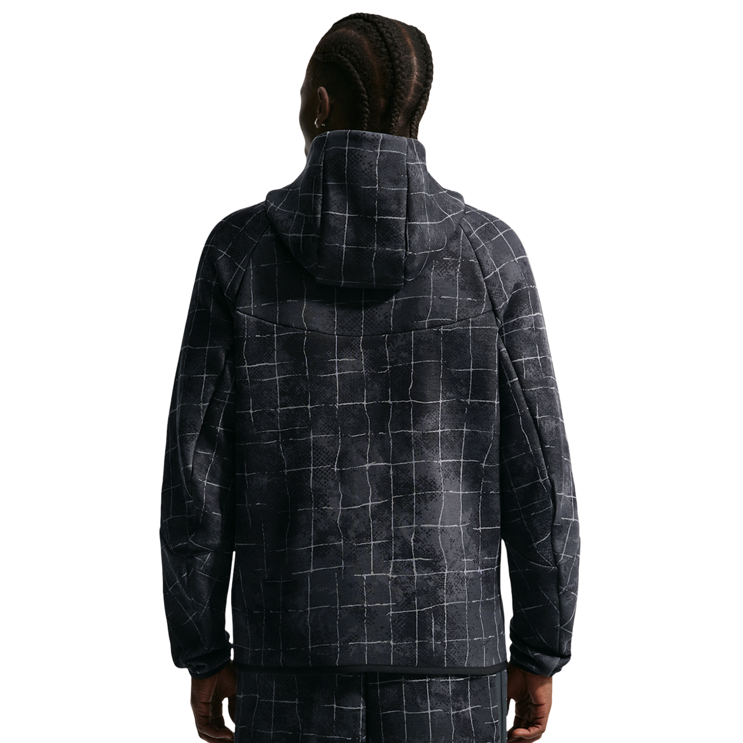 Nike Tech Fleece Full Zip Windrunner Jacket - Men's - Black/Iron Grey