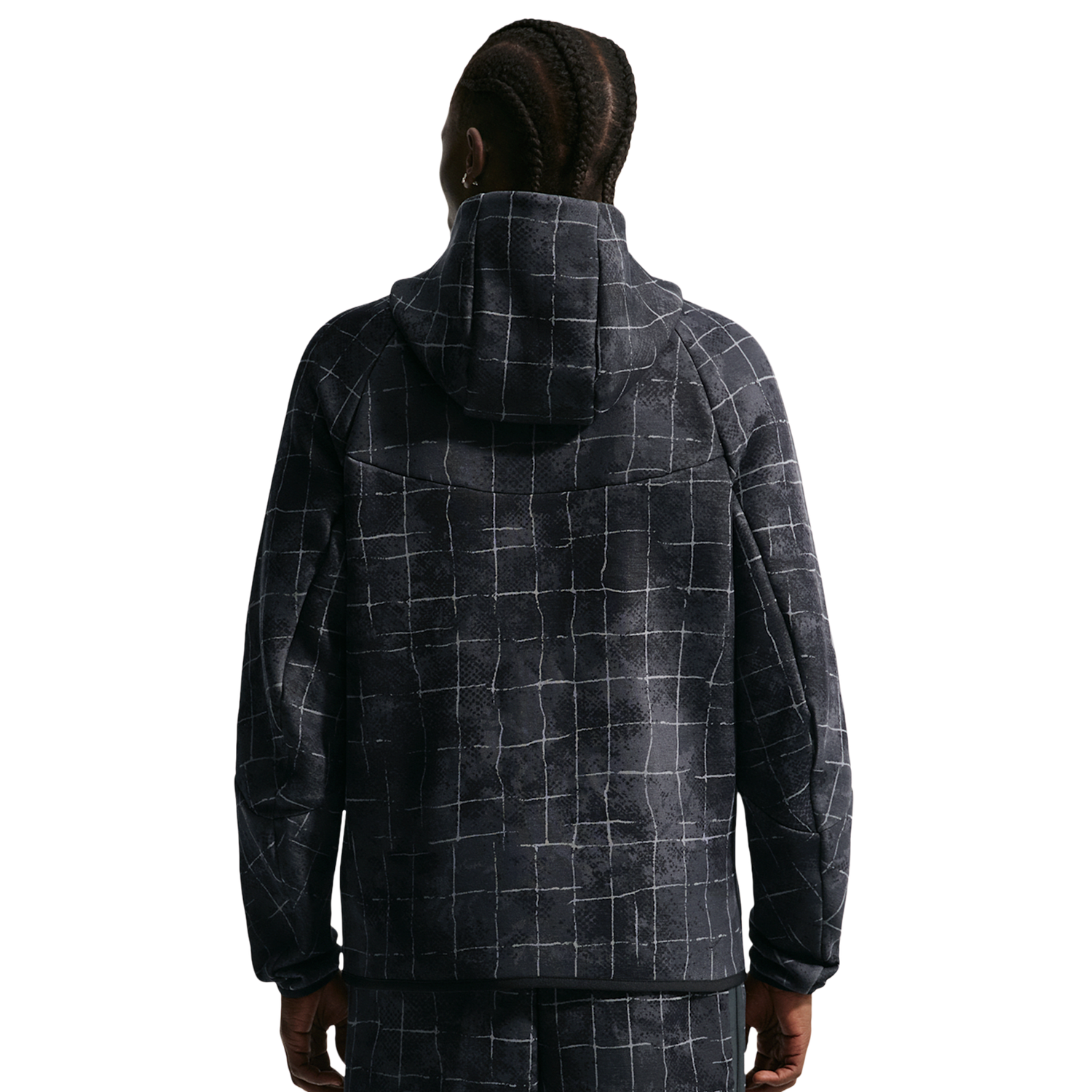 Nike Tech Fleece Full Zip Windrunner Jacket - Men's - Black/Iron Grey