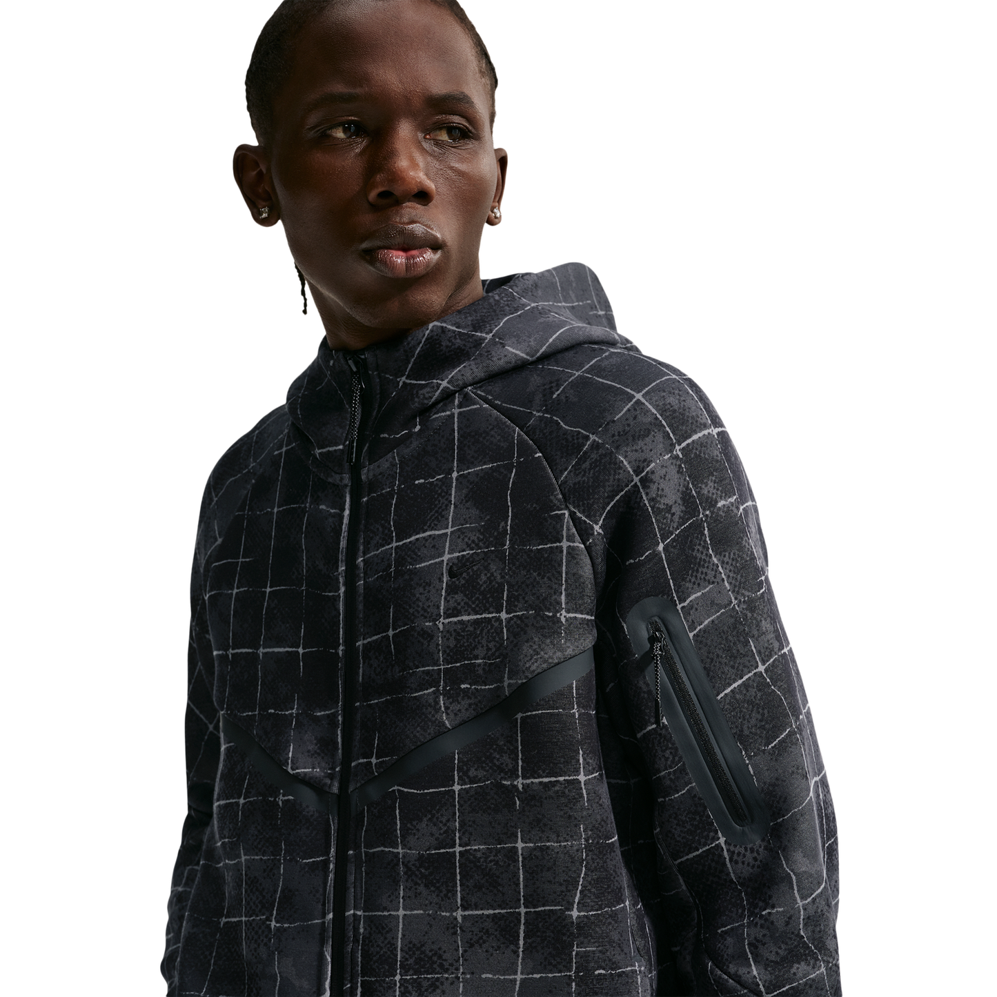 Nike Tech Fleece Full Zip Windrunner Jacket - Men's - Black/Iron Grey