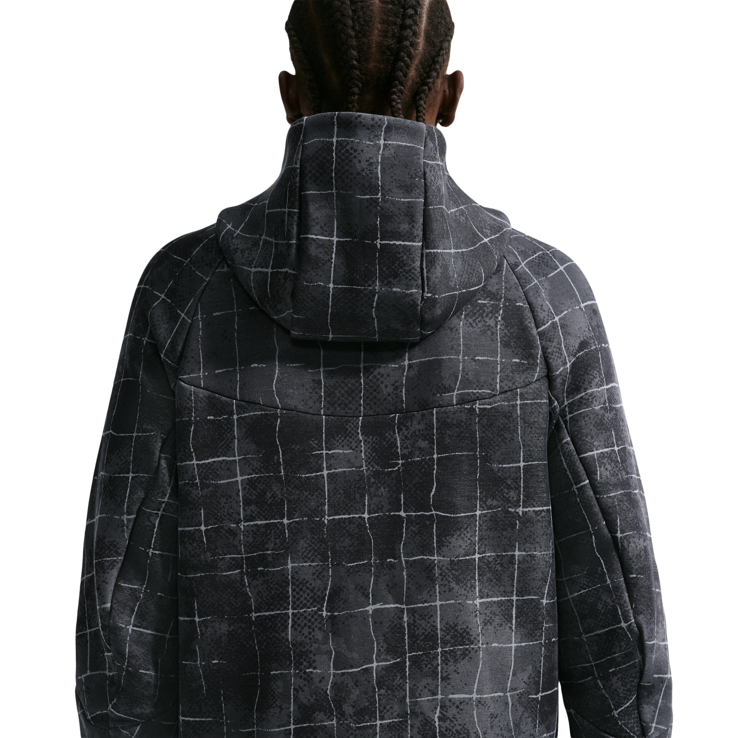 Nike Tech Fleece Full Zip Windrunner Jacket - Men's - Black/Iron Grey