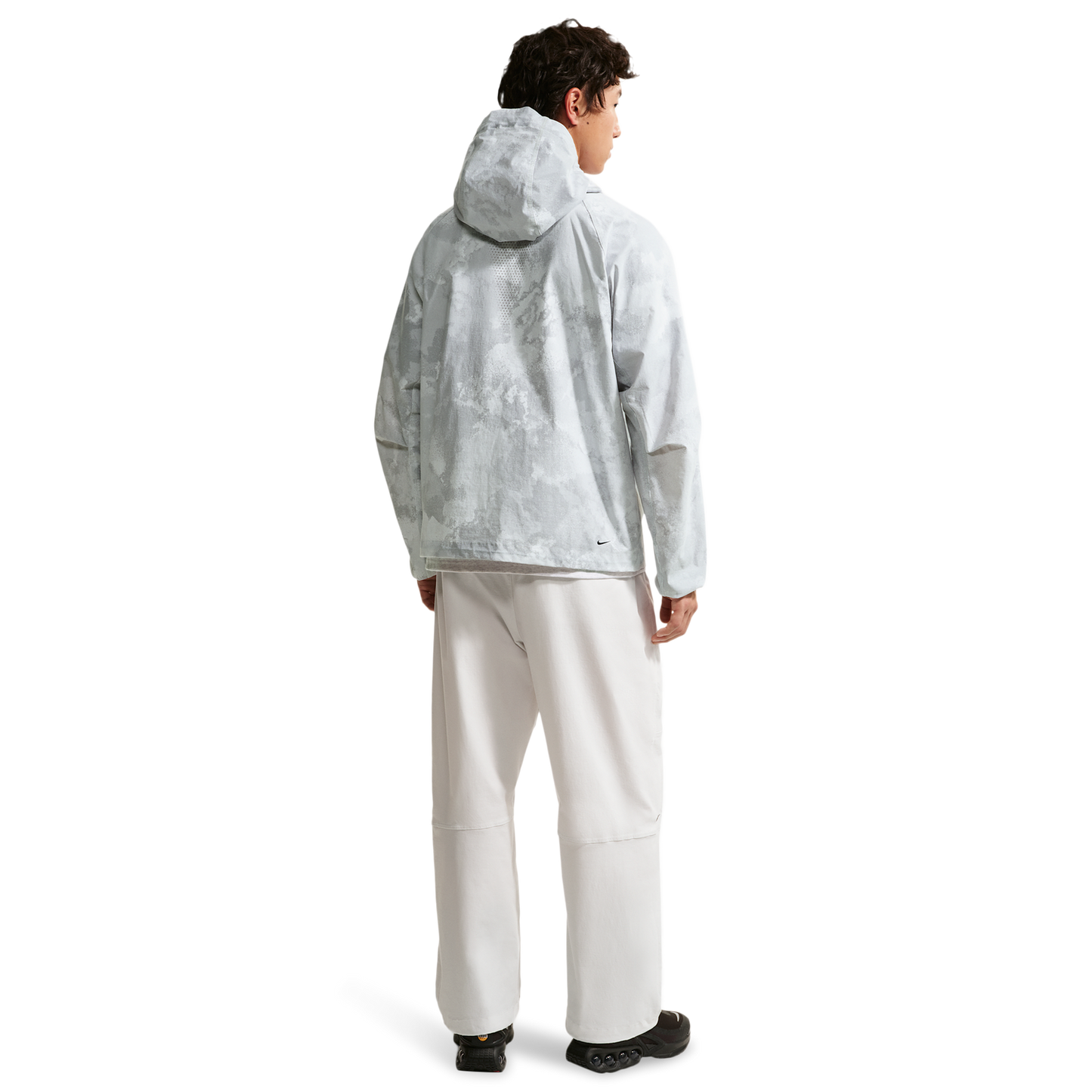 Nike Drifit Tech Woven FZ Windrunner Jacket AOP - Men's - Pure Platinum/Black