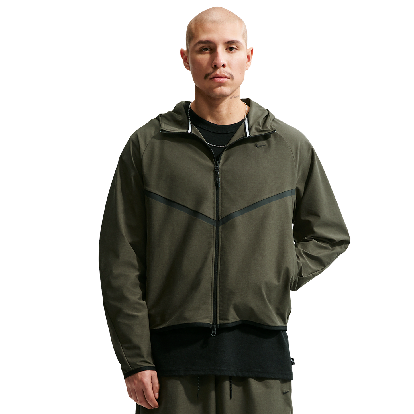 Nike Tech Shori Knit Full-Zip Jacket - Men's - Black/Cargo Khaki
