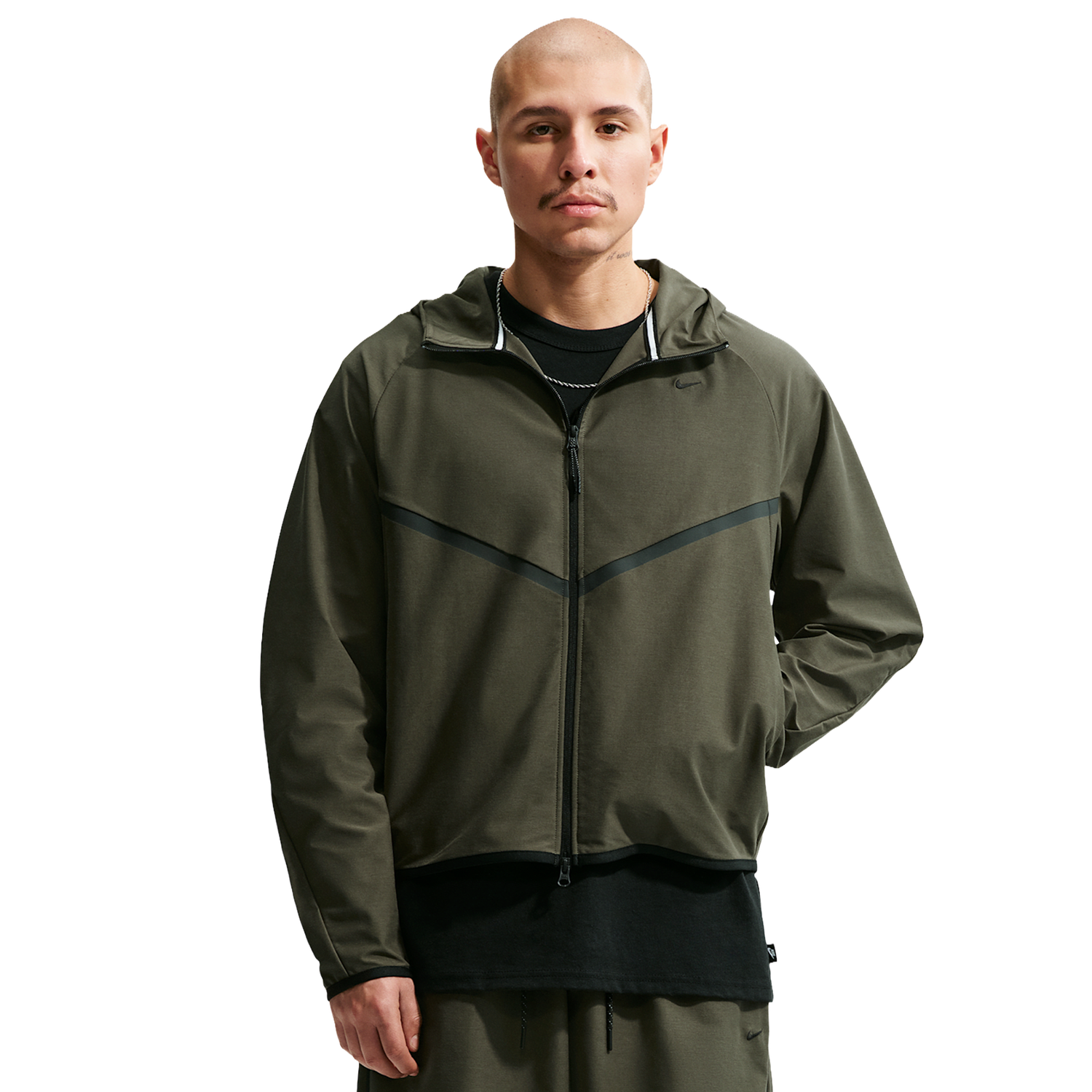 Nike Tech Shori Knit Full-Zip Jacket - Men's - Black/Cargo Khaki