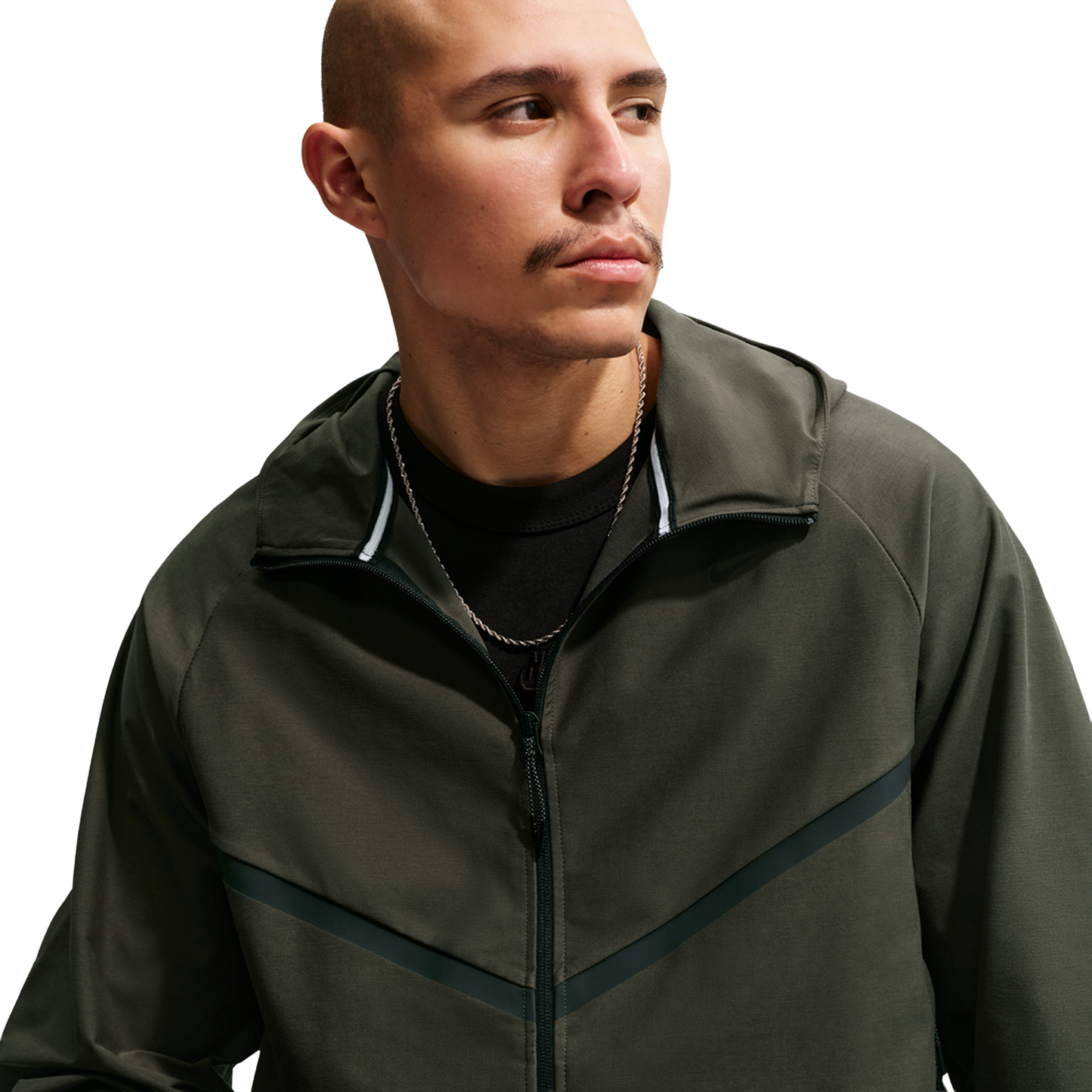 Nike Tech Shori Knit Full-Zip Jacket - Men's - Black/Cargo Khaki