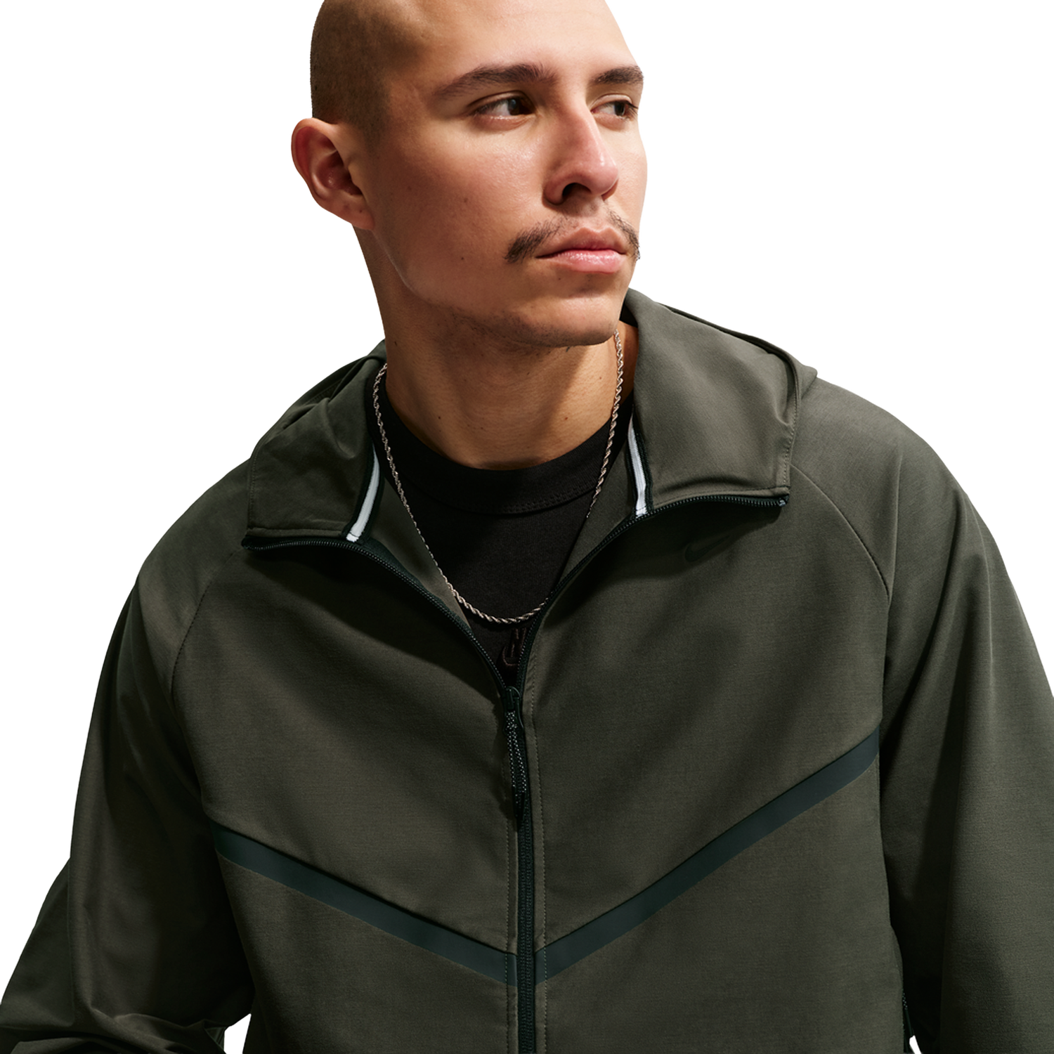 Nike Tech Shori Knit Full-Zip Jacket - Men's - Black/Cargo Khaki