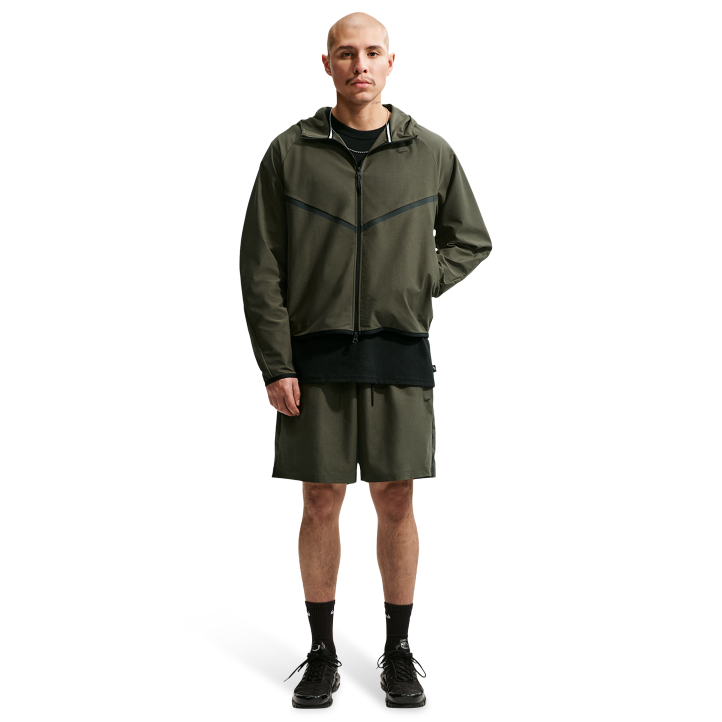 Nike Tech Shori Knit Full-Zip Jacket - Men's - Black/Cargo Khaki